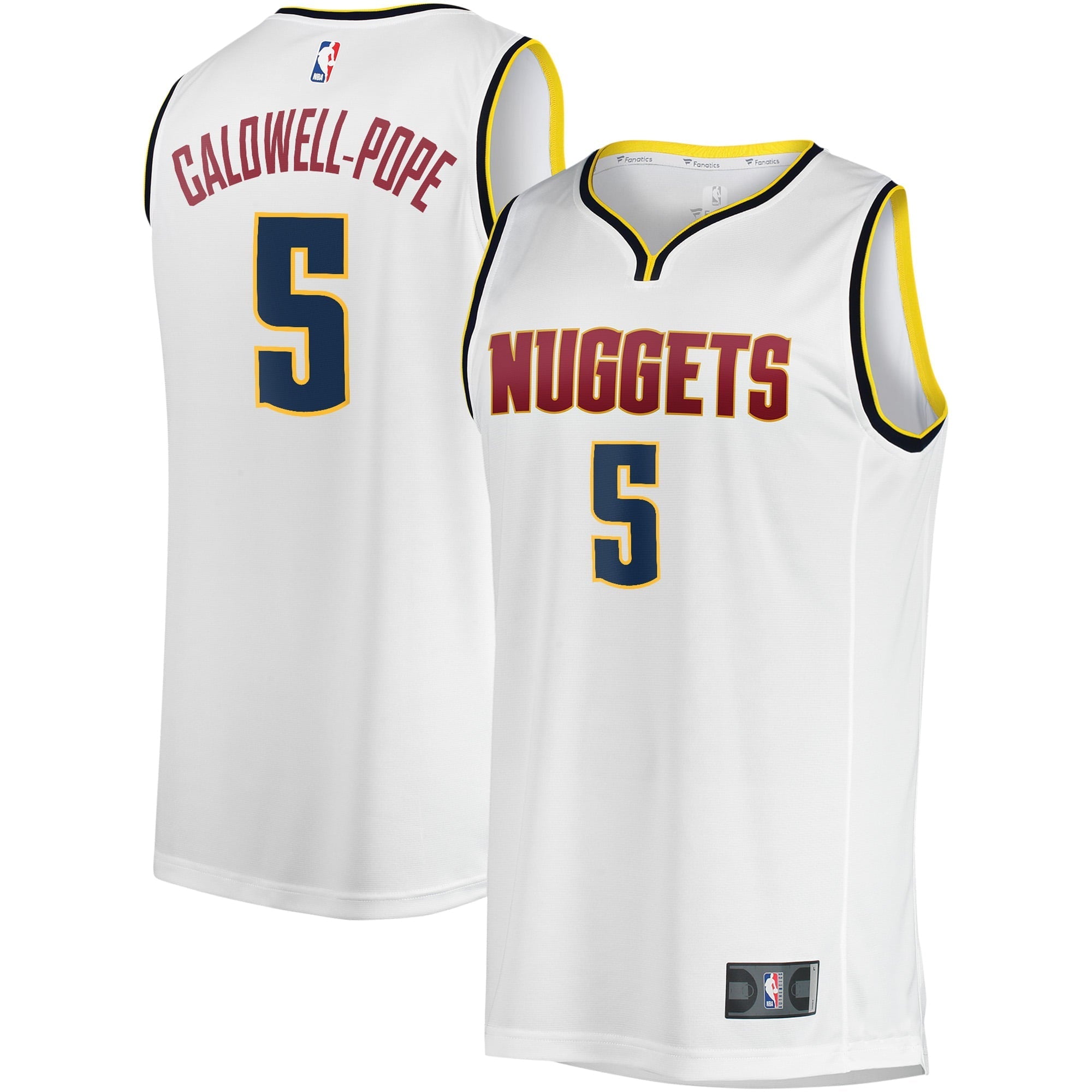 Youth Fanatics Branded Kentavious Caldwell-Pope White Denver Nuggets Fast Break Player Jersey - Association Edition - vstockx