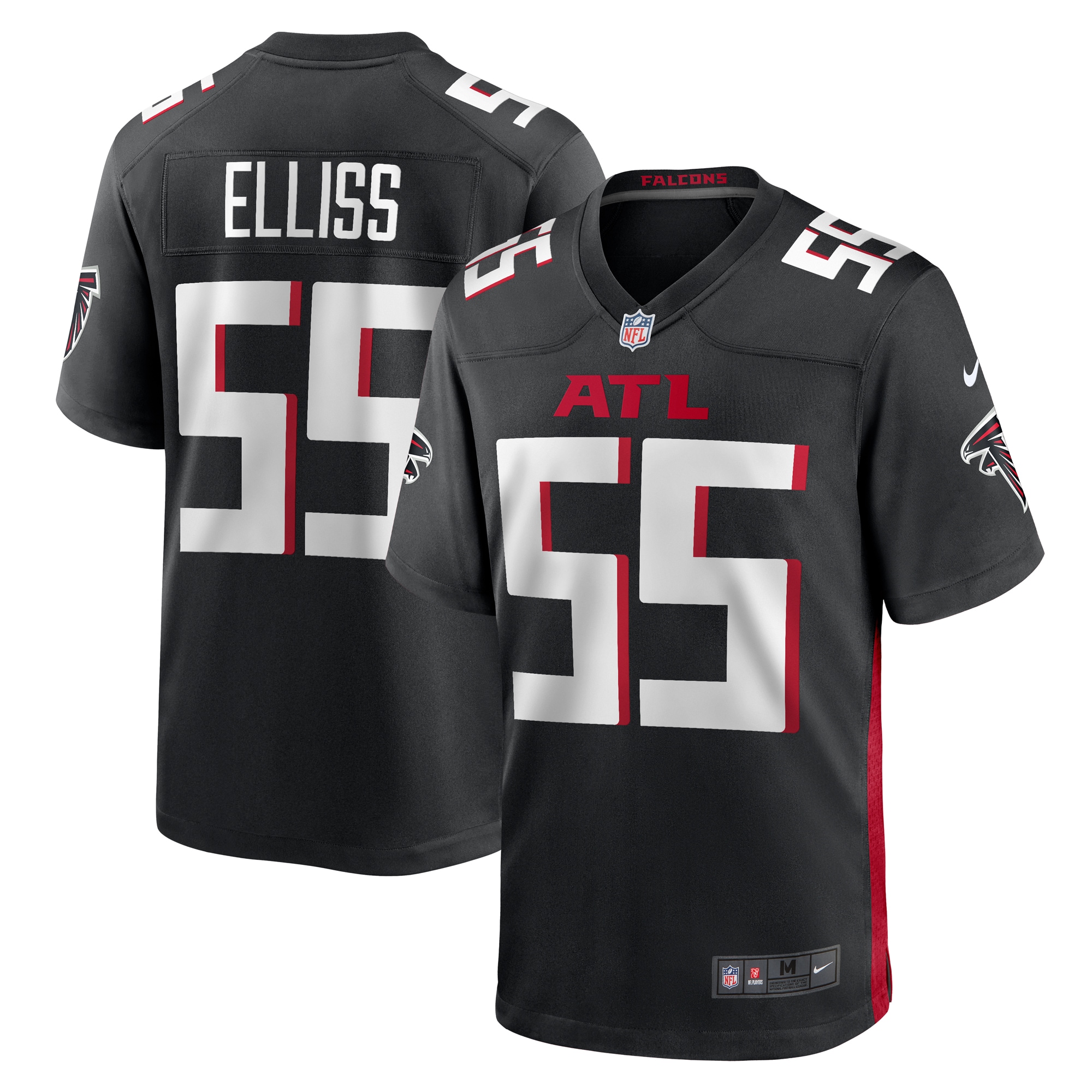 Kaden Elliss Atlanta Falcons Nike Game Player Jersey - Black - vstockx