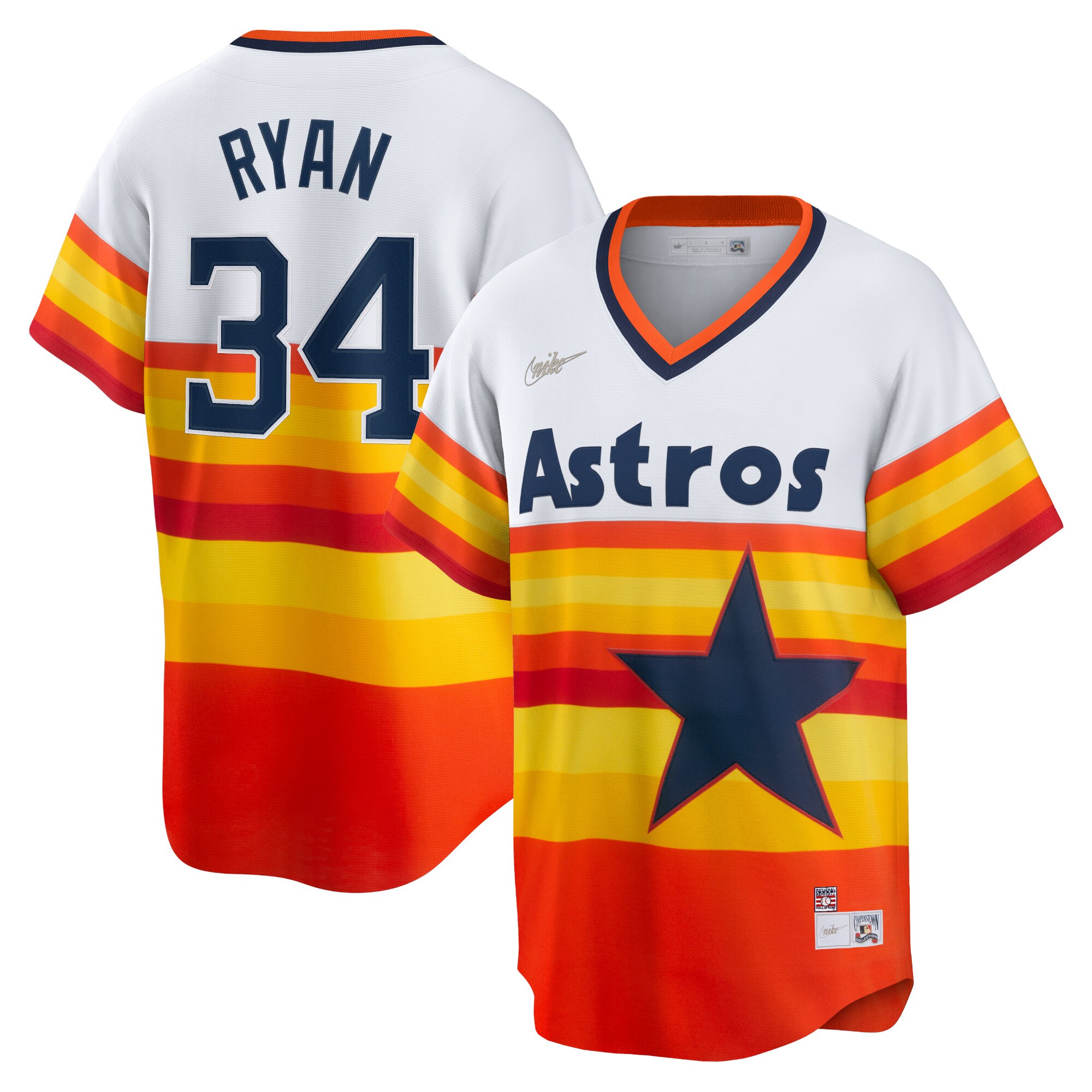 Nolan Ryan Houston Astros Nike Home Cooperstown Collection Player Jersey - White - vstockx