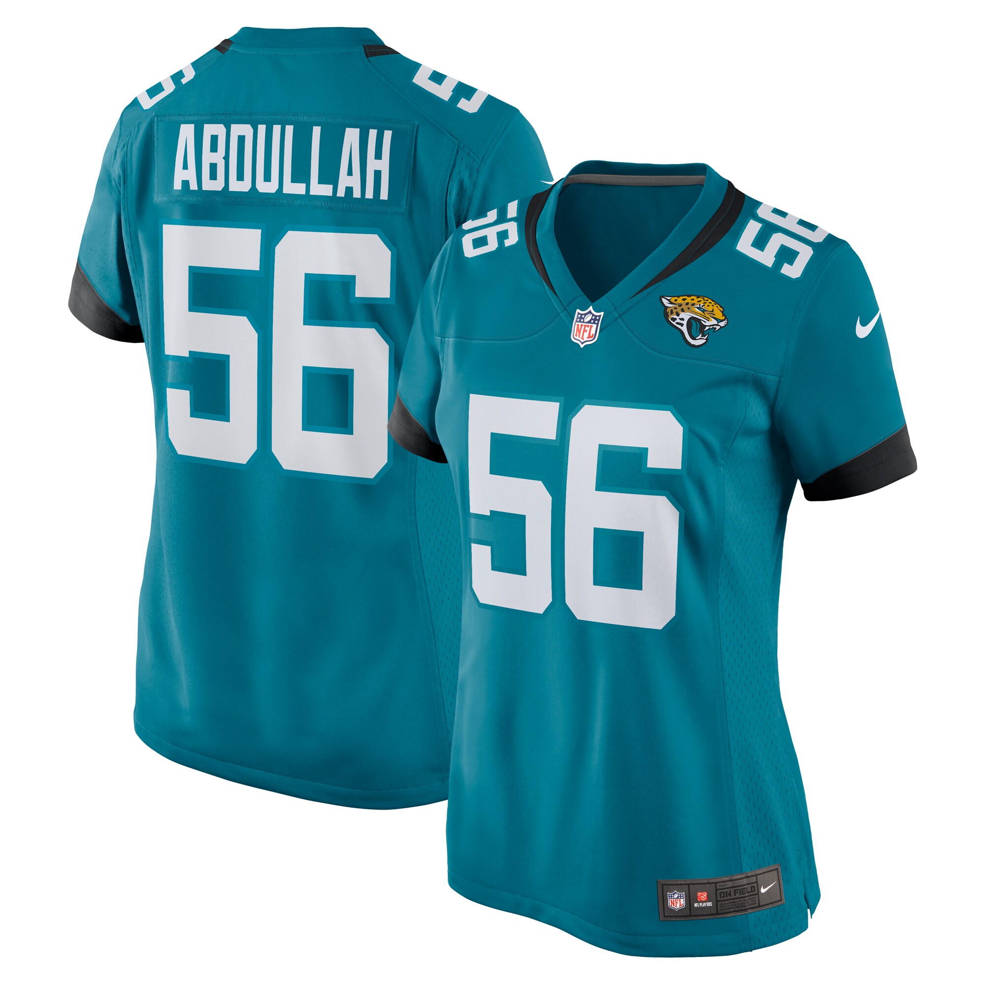 Yasir Abdullah Jacksonville Jaguars Nike Women's Team Game Jersey - Teal - vstockx