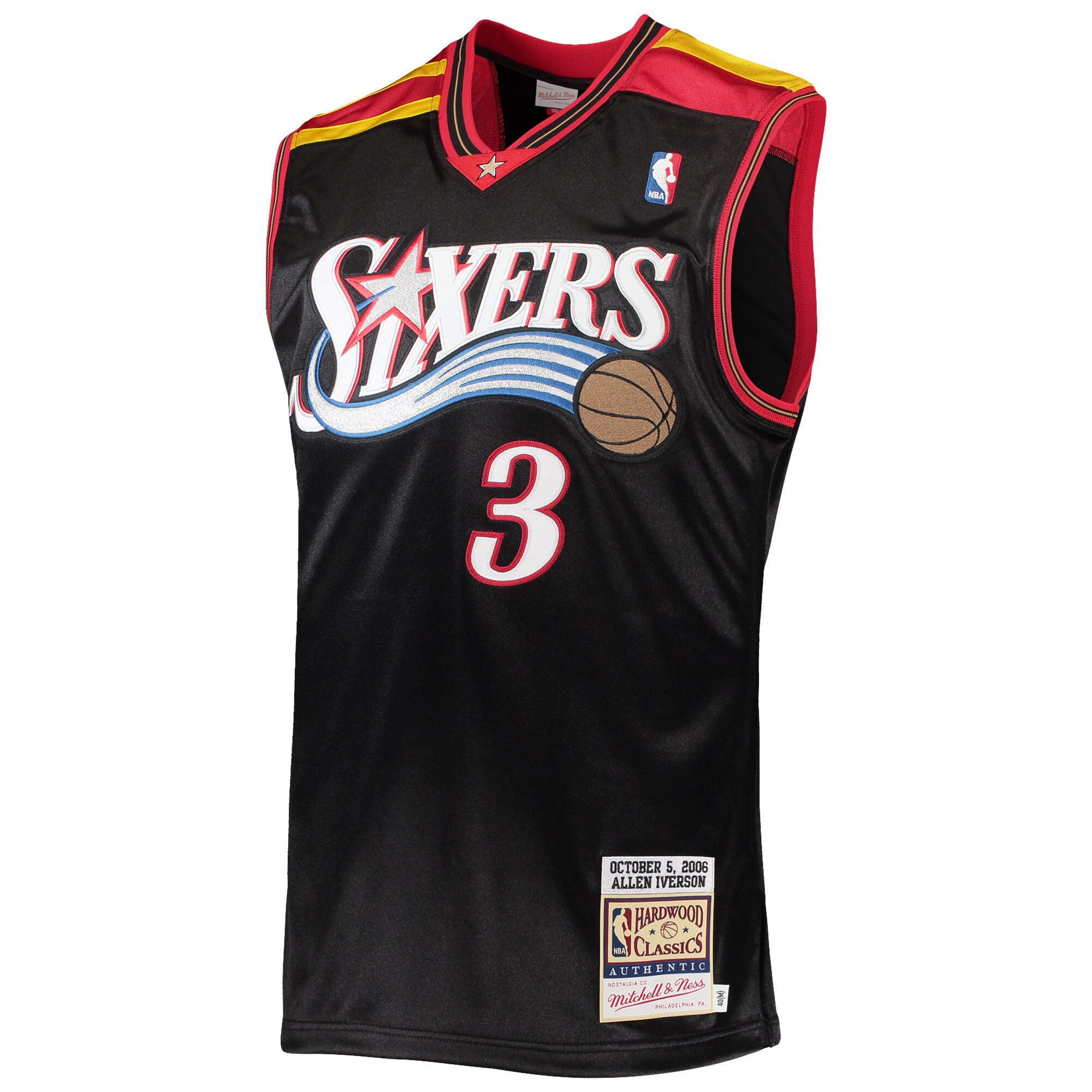 Allen Iverson Philadelphia 76ers Mitchell & Ness Hardwood Classics Authentic 2006 Jersey - Black - vstockx