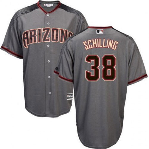 Men's Arizona Diamondbacks Curt Schilling Replica Road Jersey - Gray - vstockx