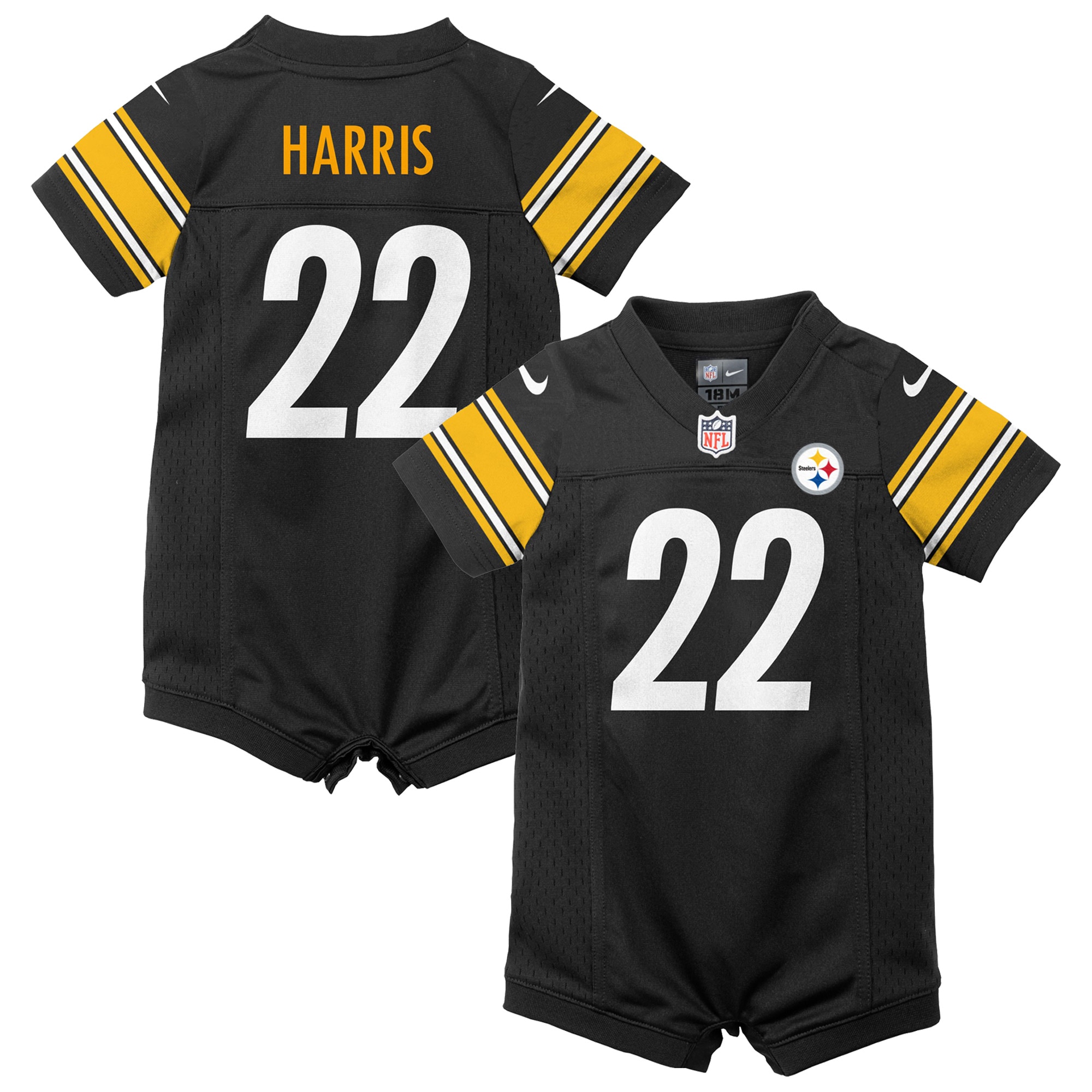 Najee Harris Pittsburgh Steelers Nike Newborn & Infant Game Romper Jersey - Black - vstockx