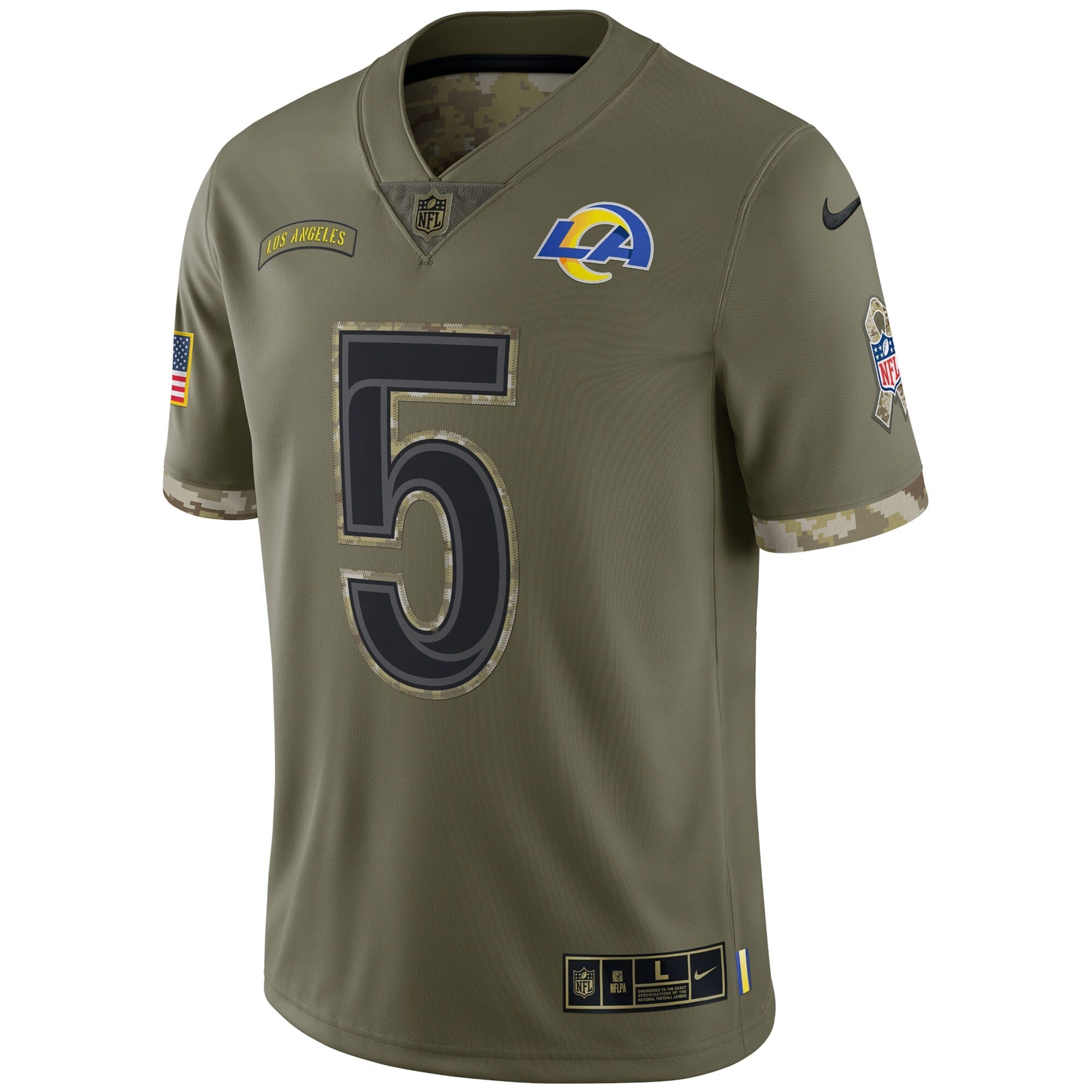 Men's Nike Jalen Ramsey Olive Los Angeles Rams 2022 Salute To Service Limited Jersey - vstockx