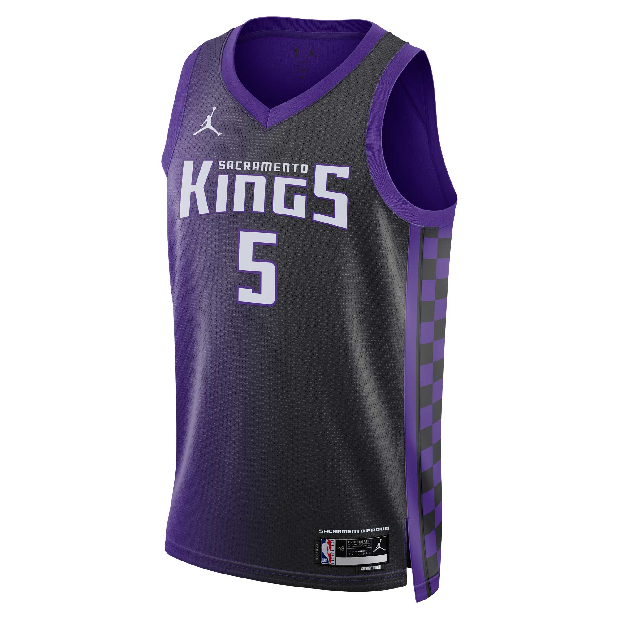 De'Aaron Fox Sacramento Kings Jordans Brand Unisex Swingman Jersey - Statement Edition - Purple - vstockx