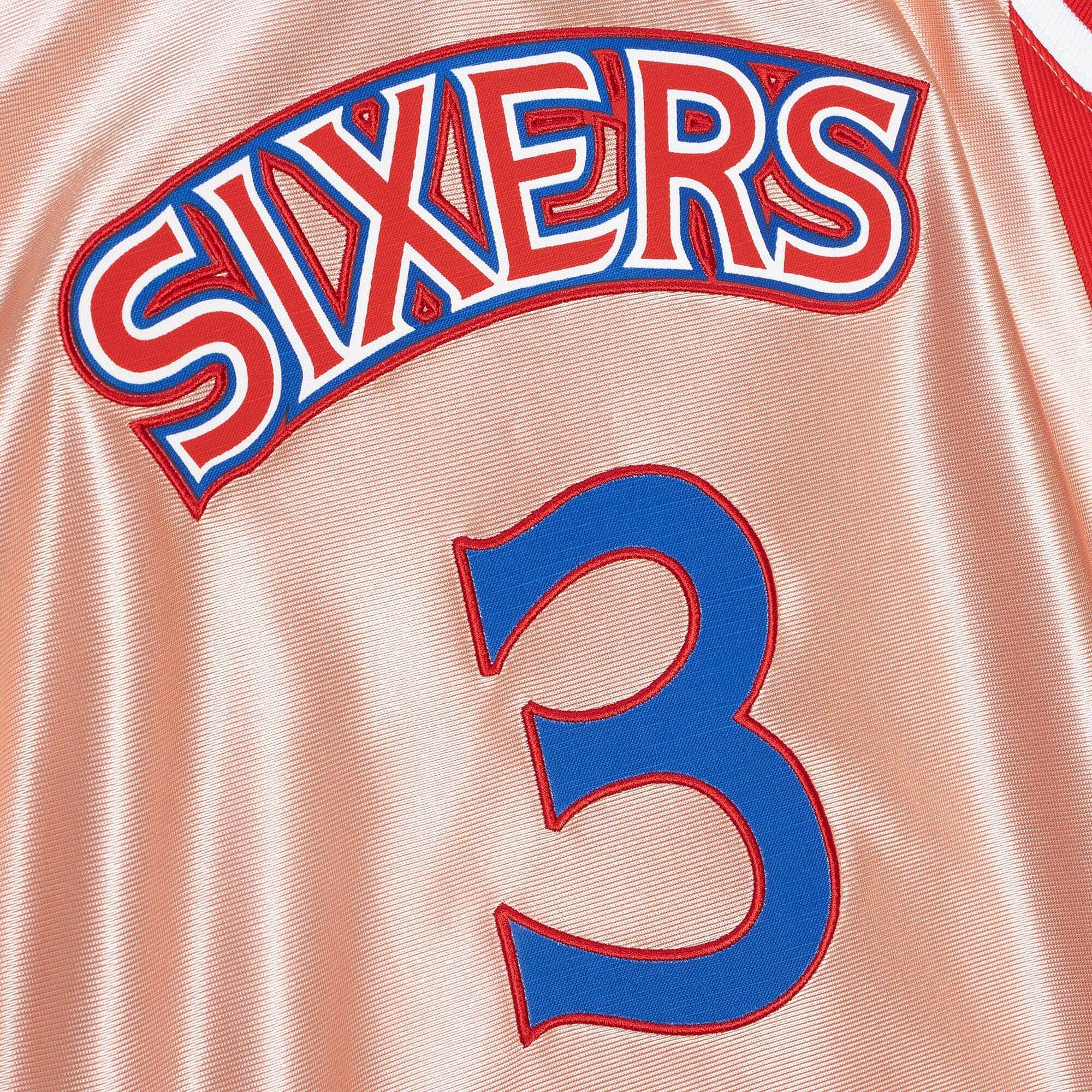 Womens 75th Anniversary Rose Gold Swingman Allen Iverson Philadelphia 76ers 1996-97 Jersey - vstockx