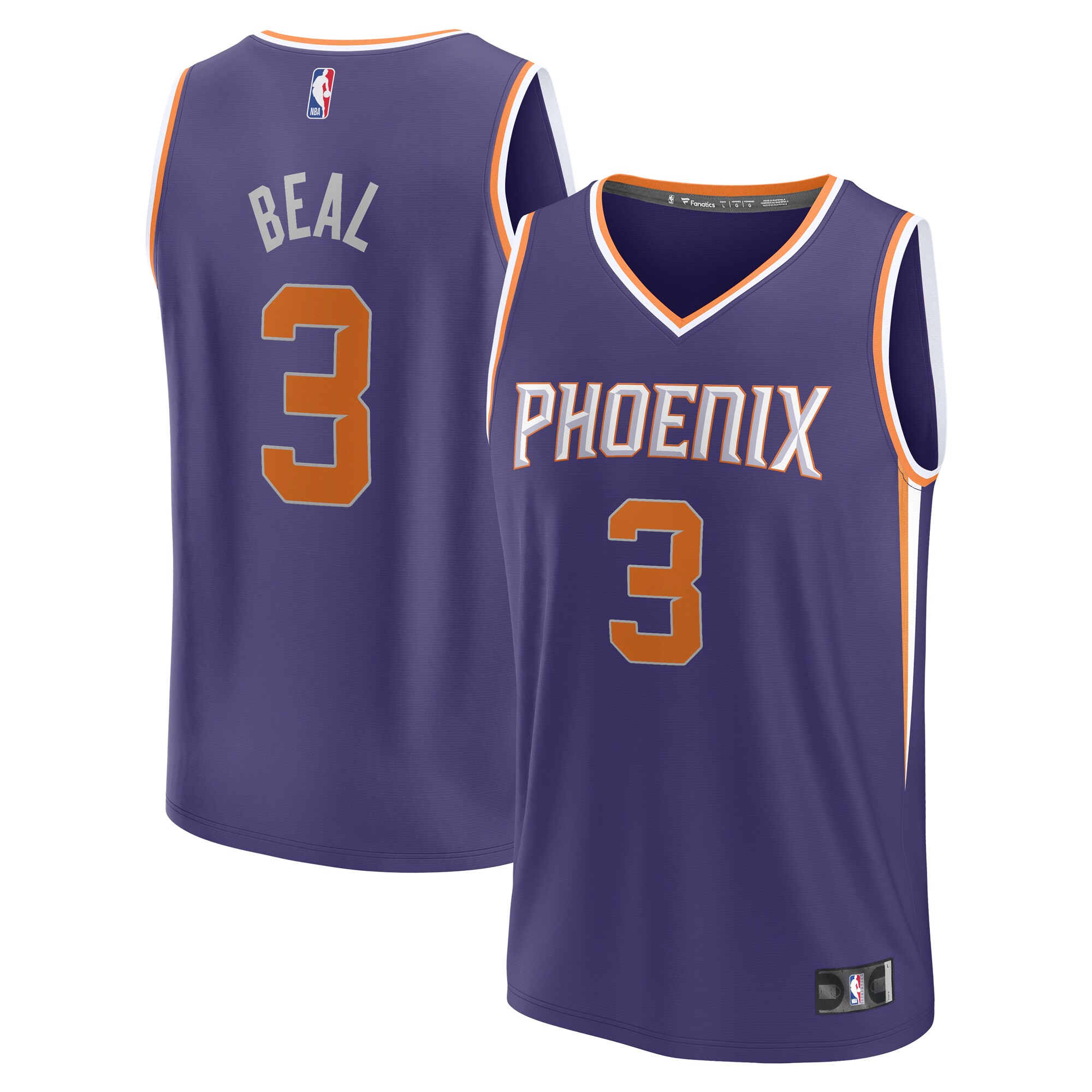 Bradley Beal Phoenix Suns Fanatics Branded Fast Break Player Jersey - Icon Edition - Purple - vstockx