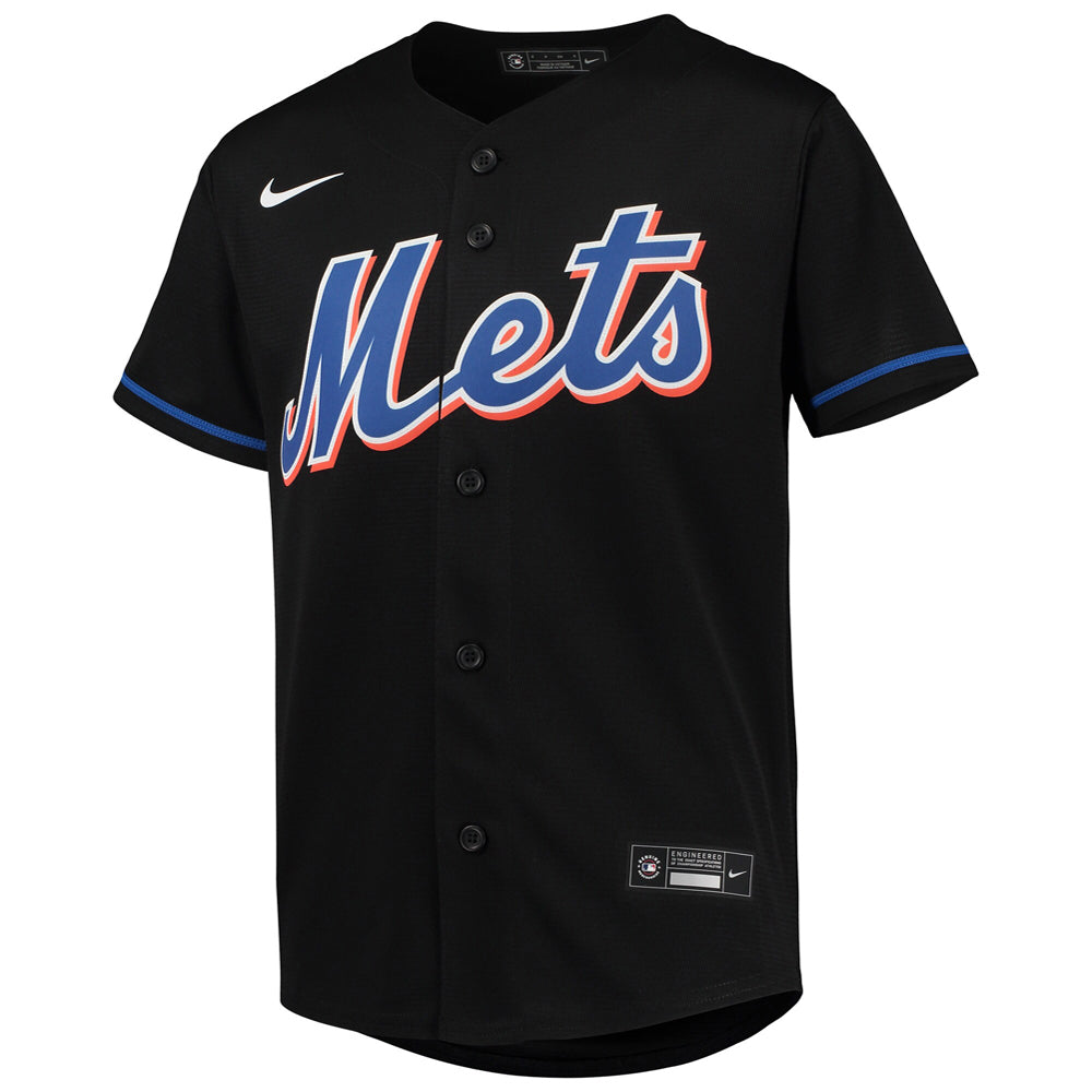 Youth New York Mets Jacob deGrom Alternate Player Jersey - Black - vstockx