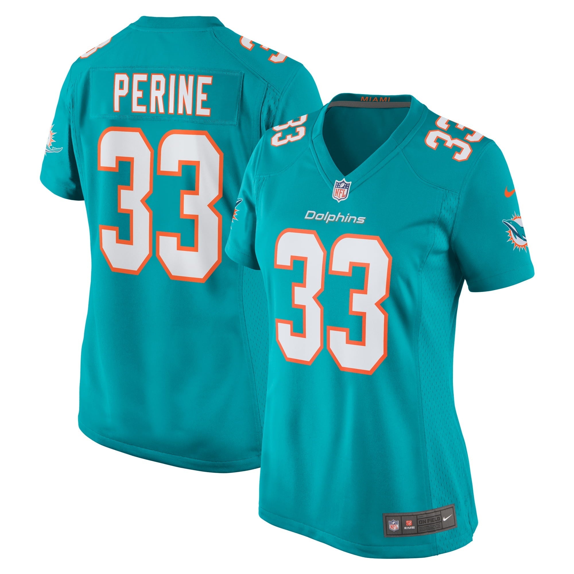 Women's Nike Lamical Perine Aqua Miami Dolphins Home Game Player Jersey - vstockx