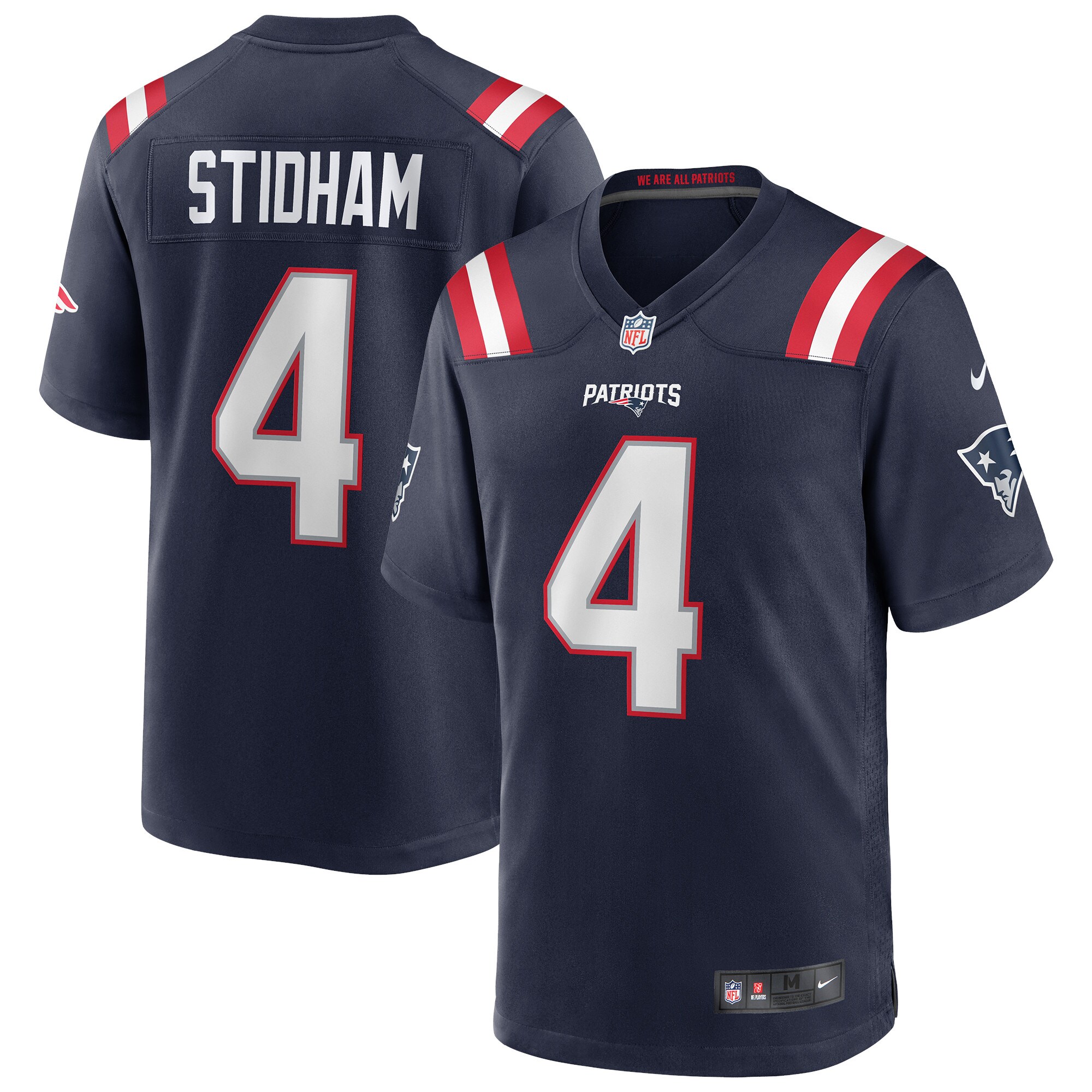 Jarrett Stidham New England Patriots Nike Game Jersey - Navy - vstockx