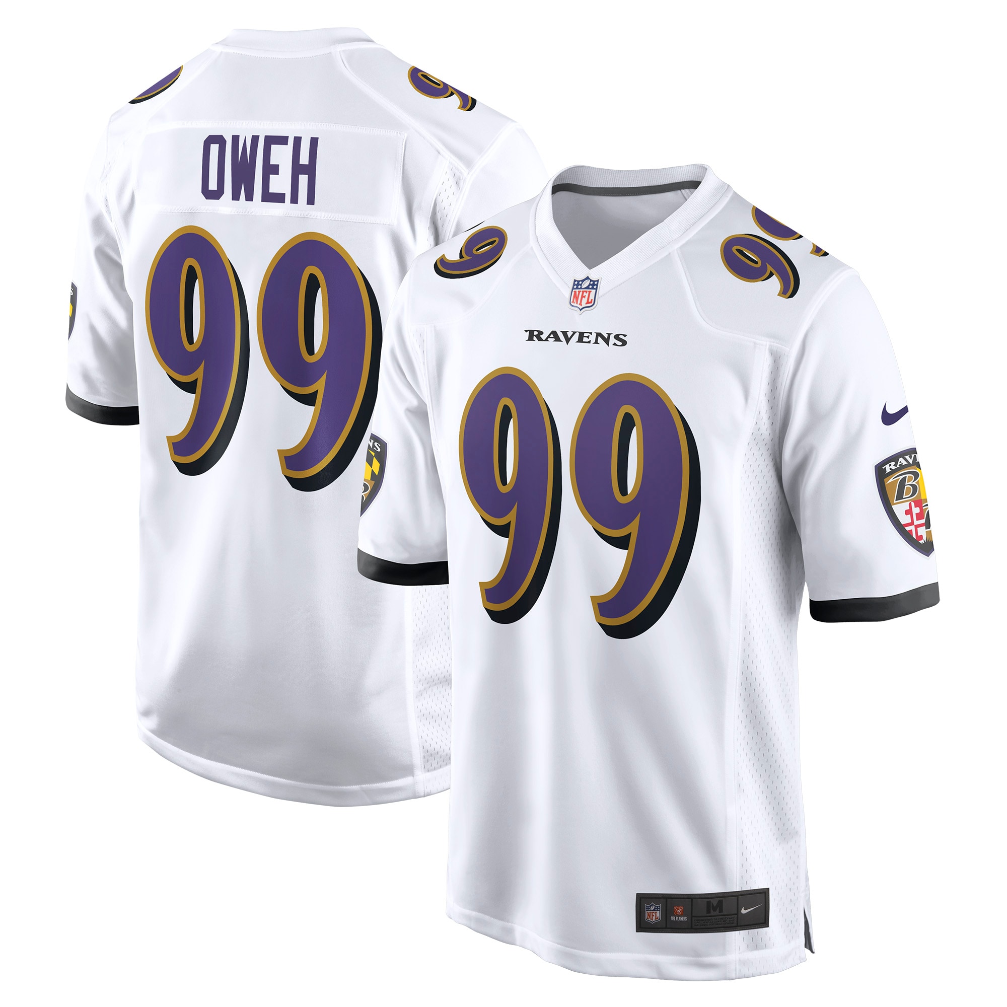 Odafe Oweh Baltimore Ravens Nike Game Jersey - White - vstockx