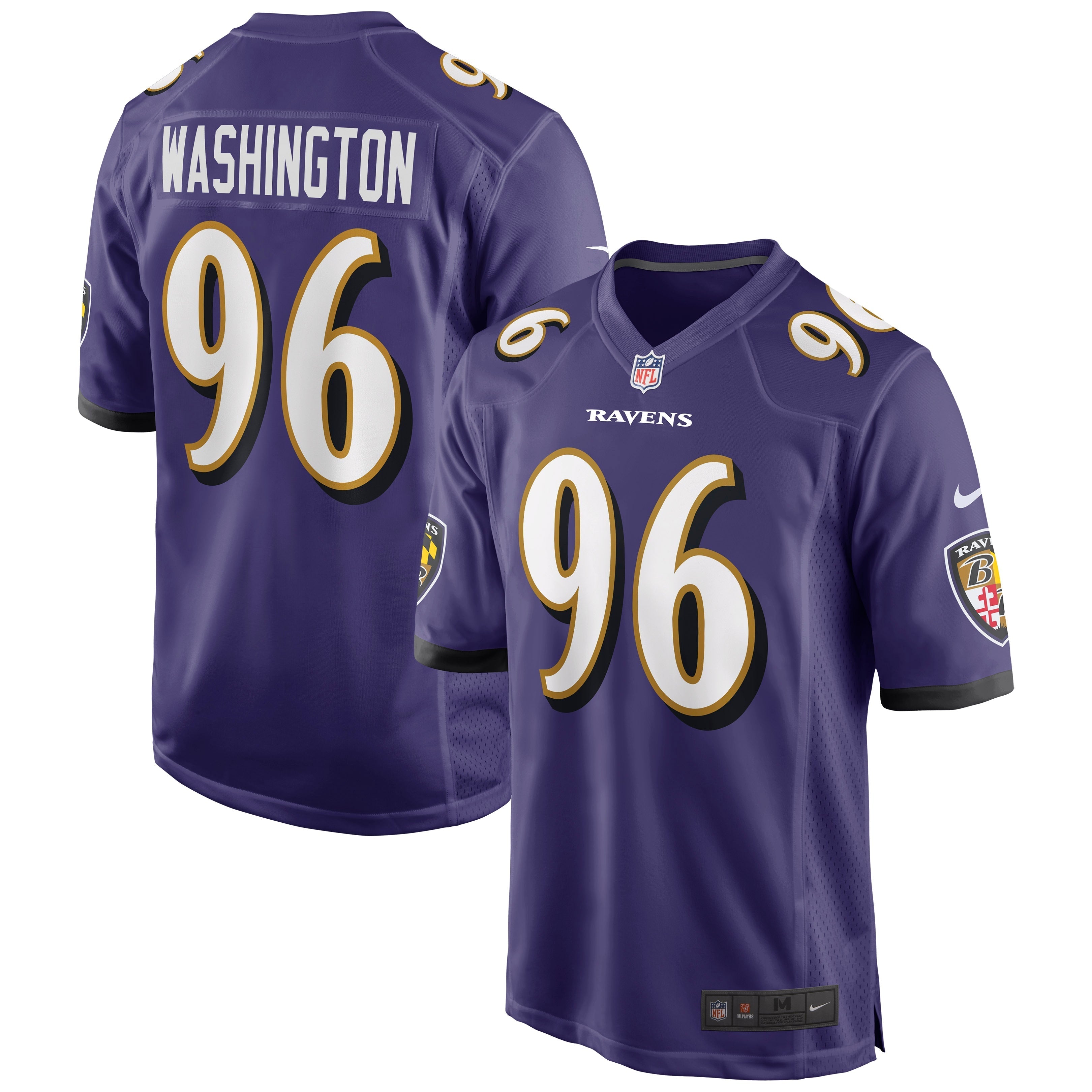 Men's Nike Broderick Washington Purple Baltimore Ravens Game Player Jersey - vstockx