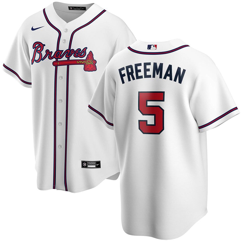 Youth Atlanta Braves Freddie Freeman Cool Base Replica Jersey White - vstockx