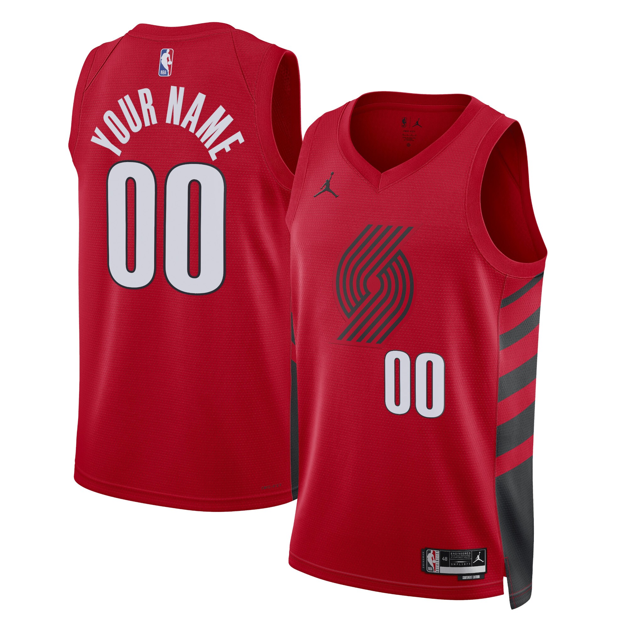 Portland Trail Blazers Jordans Brand Unisex 2022/23 Swingman Custom Jersey - Statement Edition - Red - vstockx