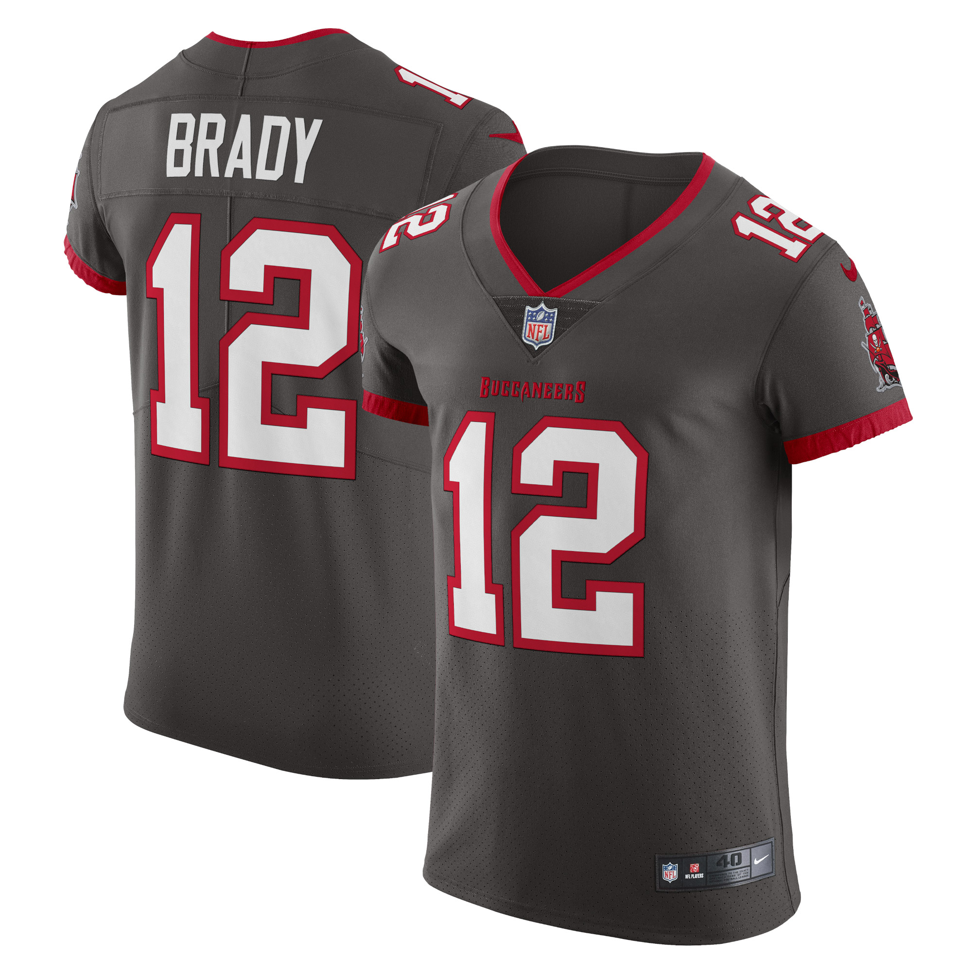 Tom Brady Tampa Bay Buccaneers Nike Alternate Vapor Elite Jersey - Pewter - vstockx