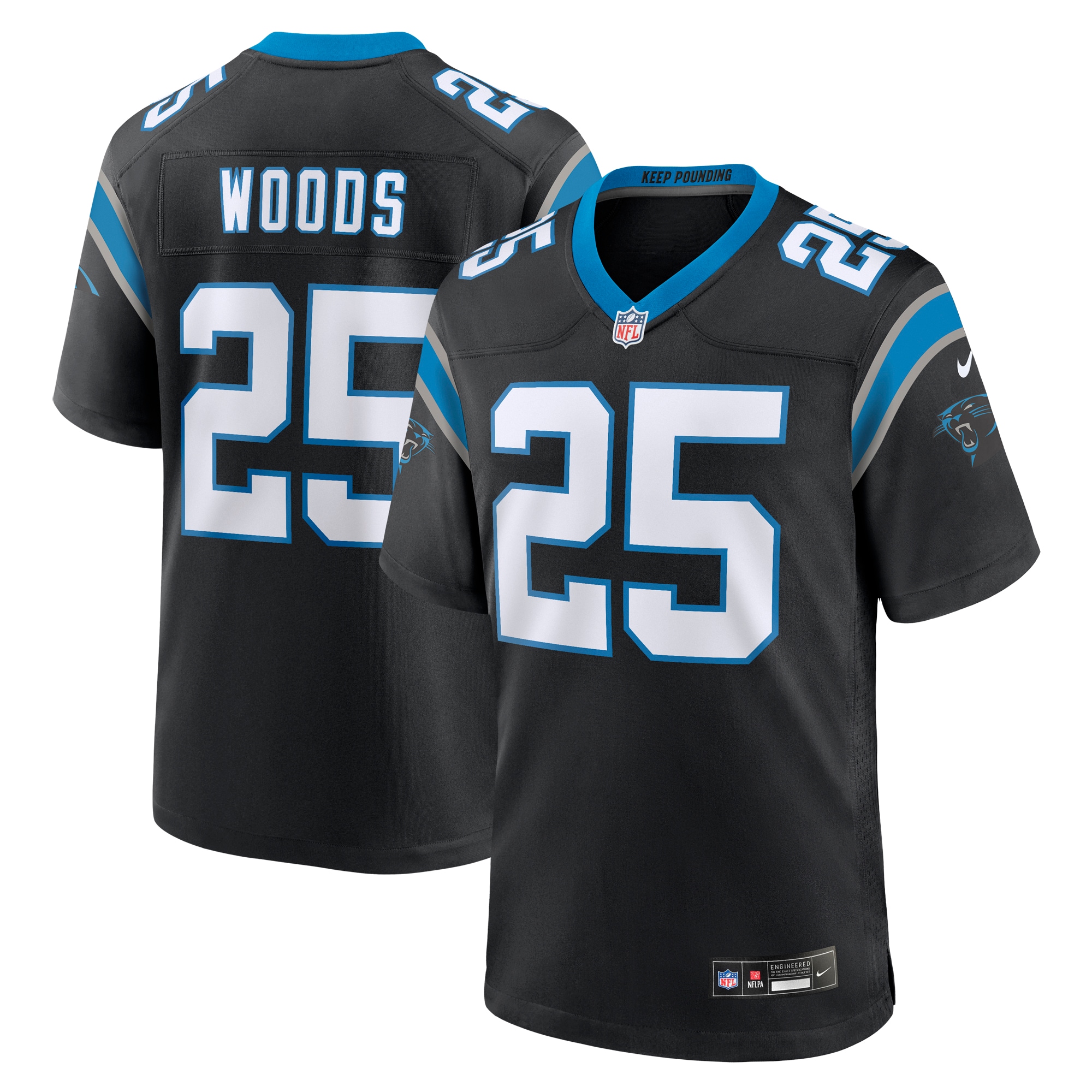Xavier Woods Carolina Panthers Nike Team Game Jersey - Black - vstockx