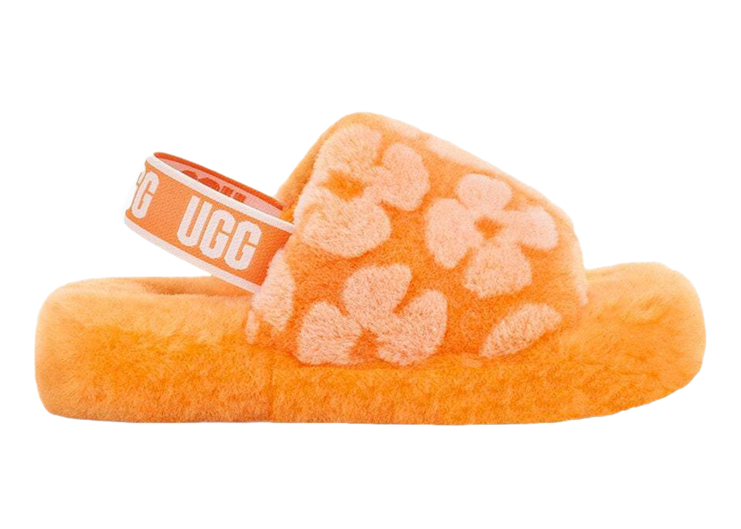 UGG Fluff Yeah Poppy Slide California Poppy (Kids) - vstockx