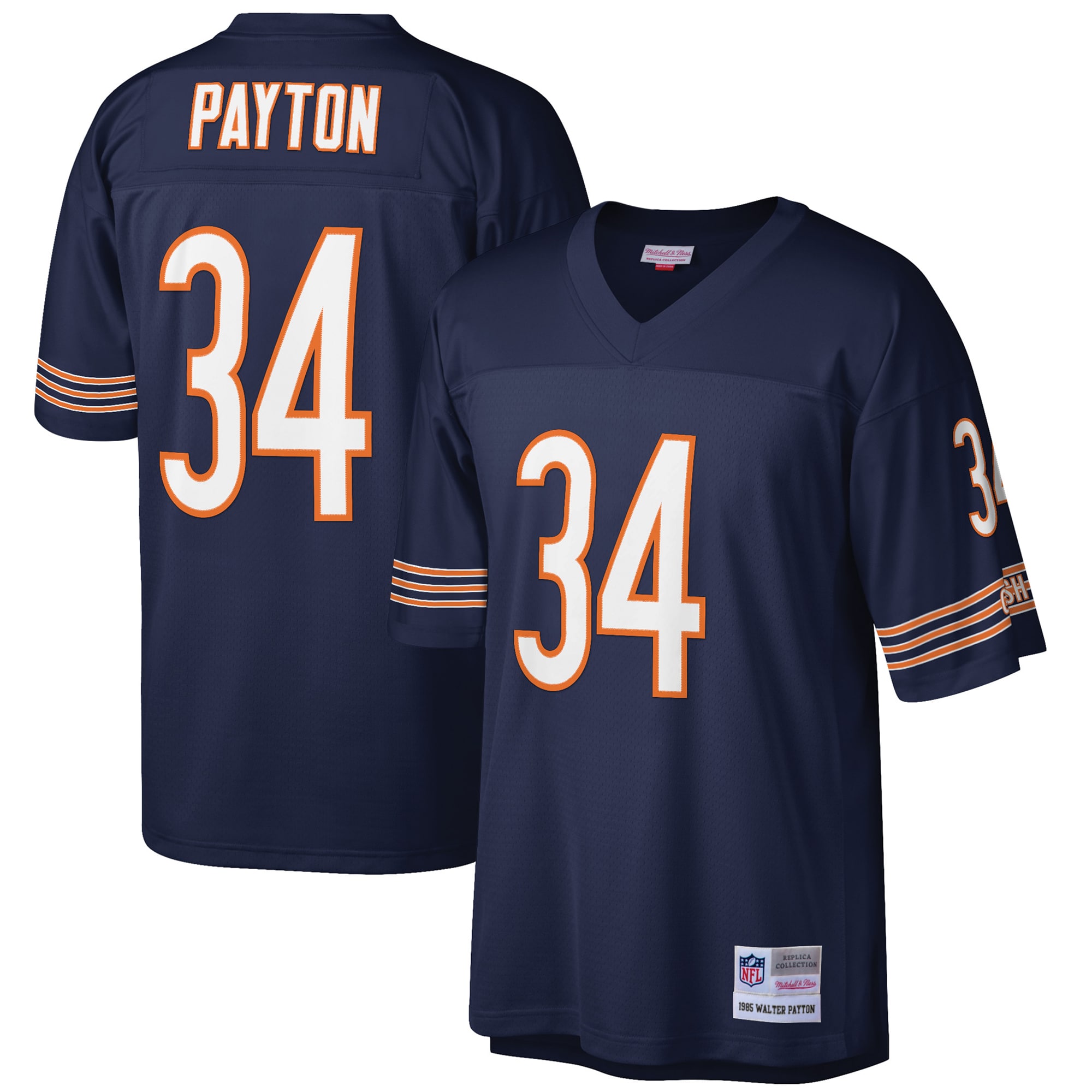 Walter Payton Chicago Bears Mitchell & Ness Big & Tall 1985 Retired Player Replica Jersey - Navy - vstockx