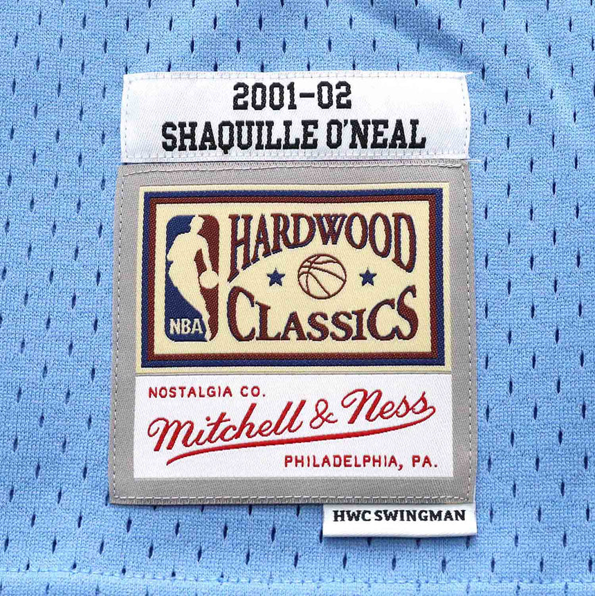 Men's Shaquille O'Neal Los Angeles Lakers Mitchell & Ness 2001-02 Hardwood Classics Swingman Jersey - Powder Blue - vstockx
