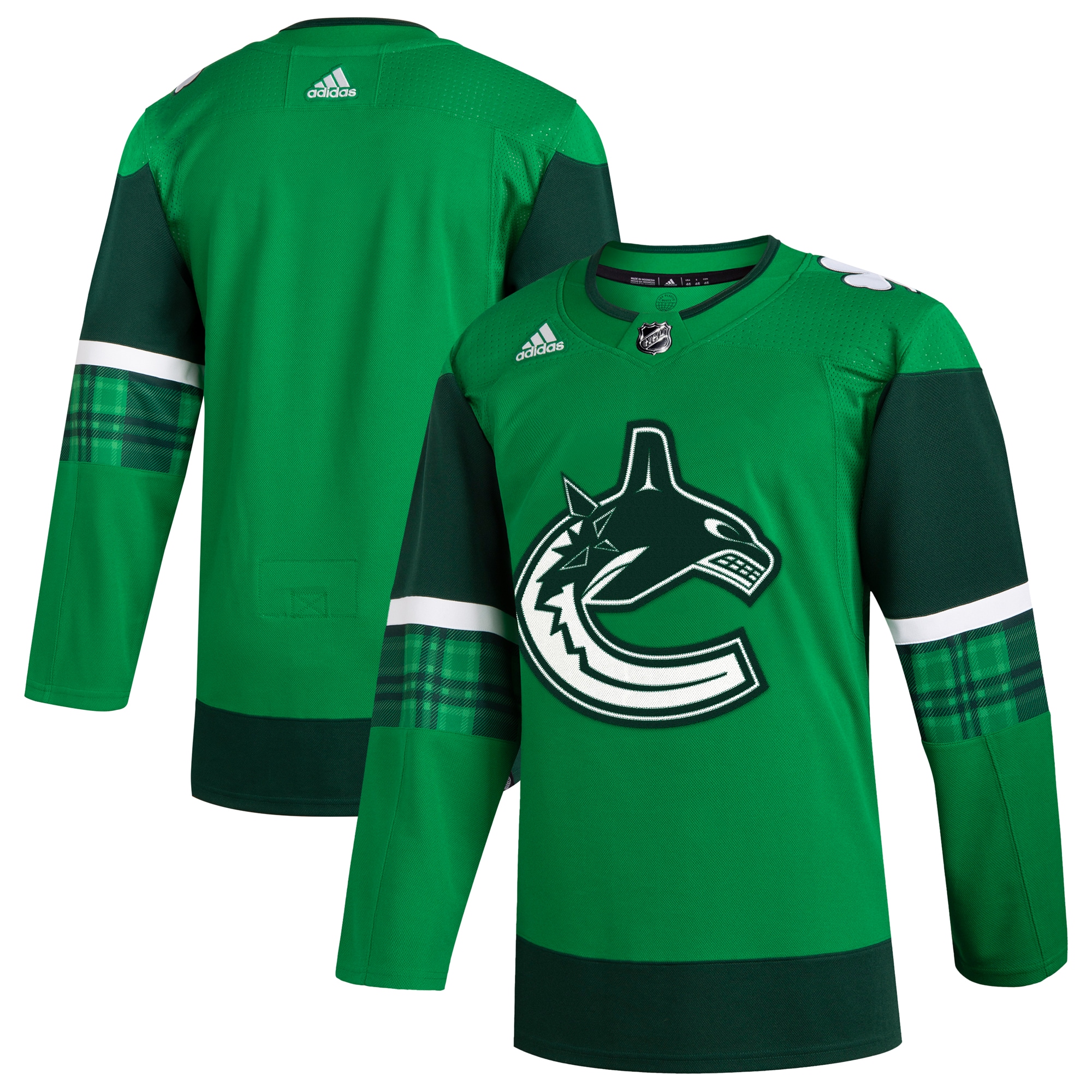 Vancouver Canucks adidas 2023 St. Patrick's Day Primegreen Authentic Jersey - Kelly Green - vstockx
