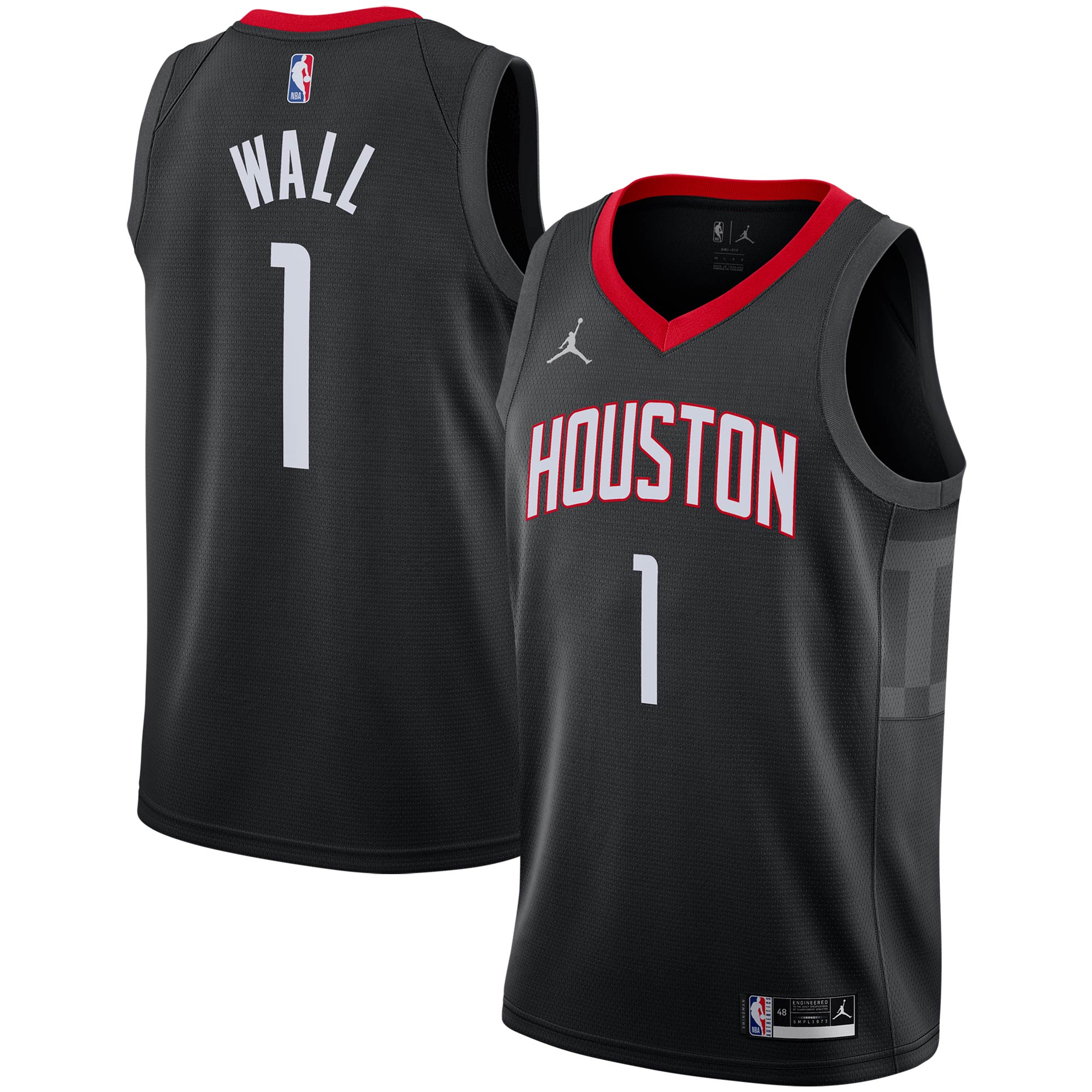 John Wall Houston Rockets Jordans Brand 2020/21 Swingman Jersey - Statement Edition - Black - vstockx