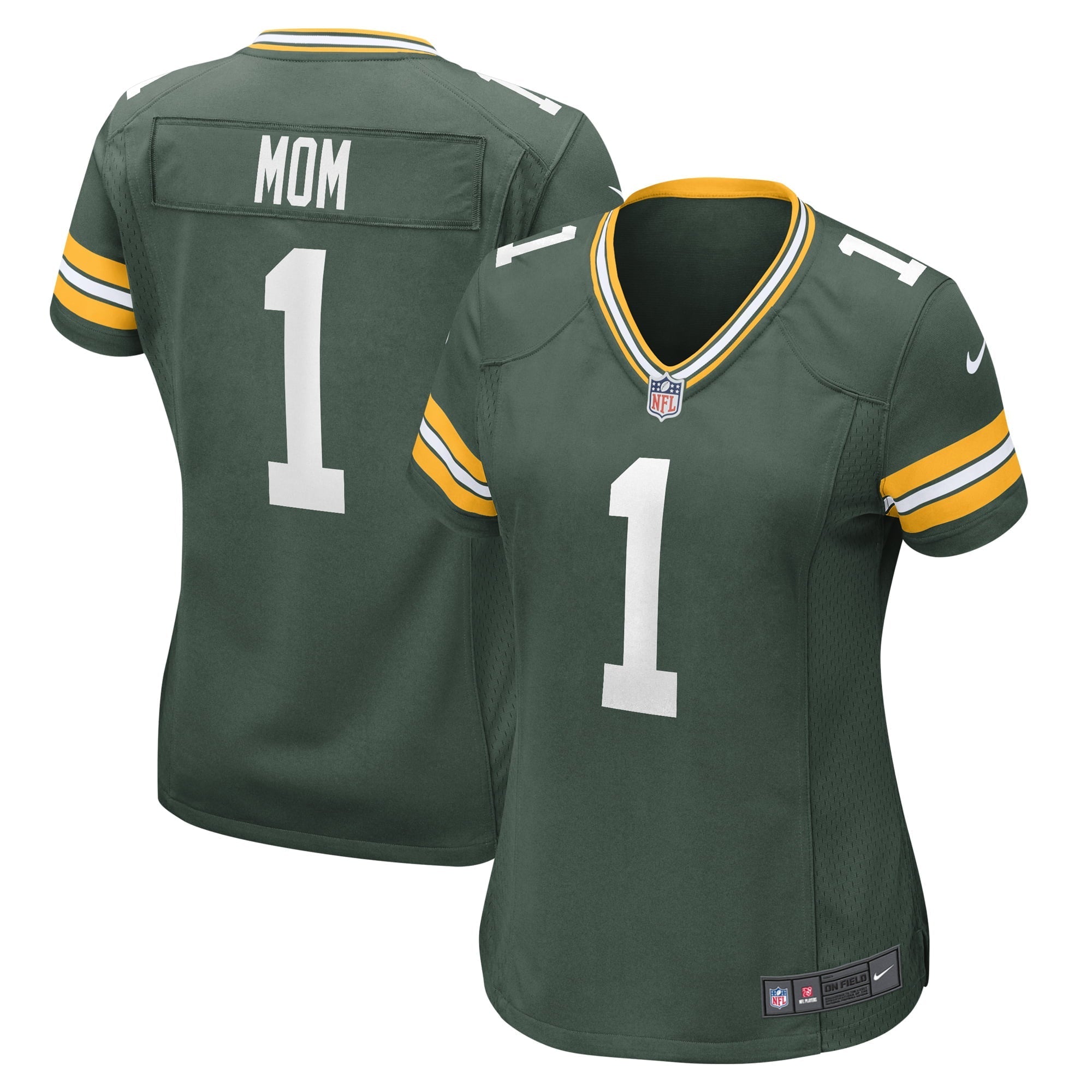 Women's Nike Number 1 Mom Green Green Bay Packers Game Jersey - vstockx
