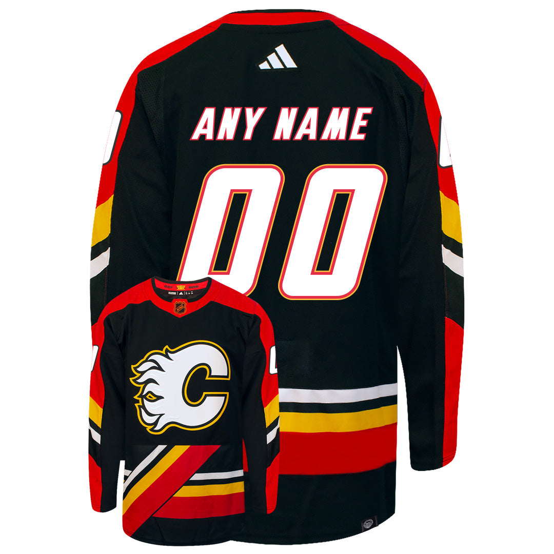 Customizable Calgary Flames Adidas 2022 Primegreen Reverse Retro Authentic NHL Hockey Jersey - vstockx