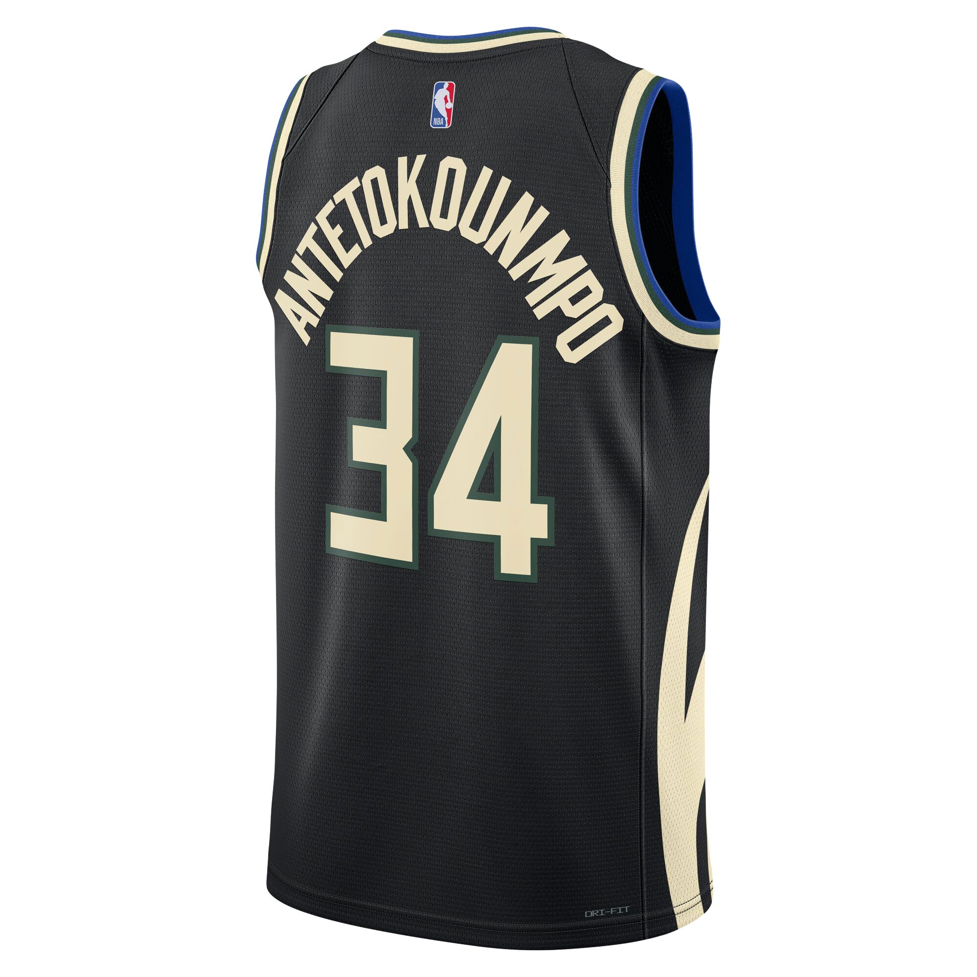 Giannis Antetokounmpo Milwaukee Bucks Jordans Brand Unisex Swingman Jersey - Statement Edition - Black - vstockx