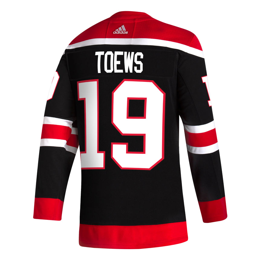 Men's Chicago Blackhawks Jonathan Toews adidas Black Reverse Retro Premium Twill Authentic Team Jersey - vstockx