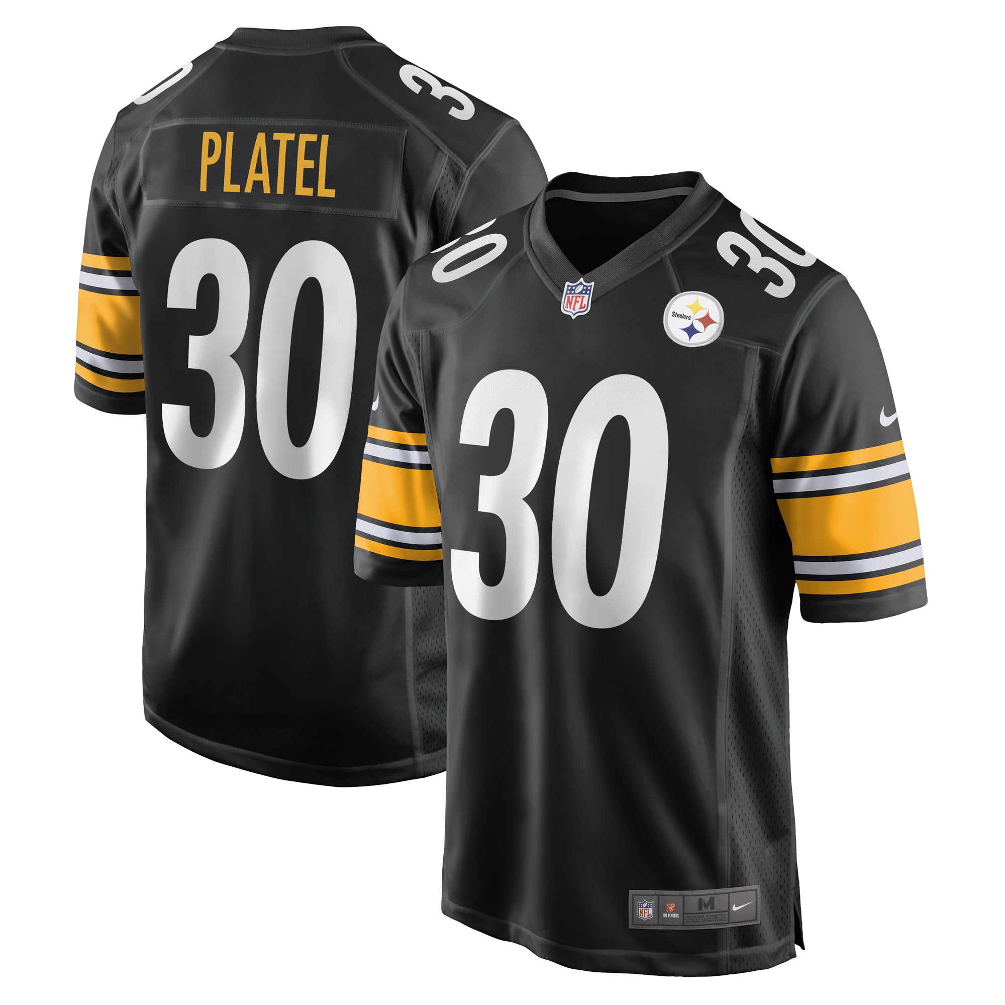 Carlins Platel Pittsburgh Steelers Nike Game Player Jersey - Black - vstockx