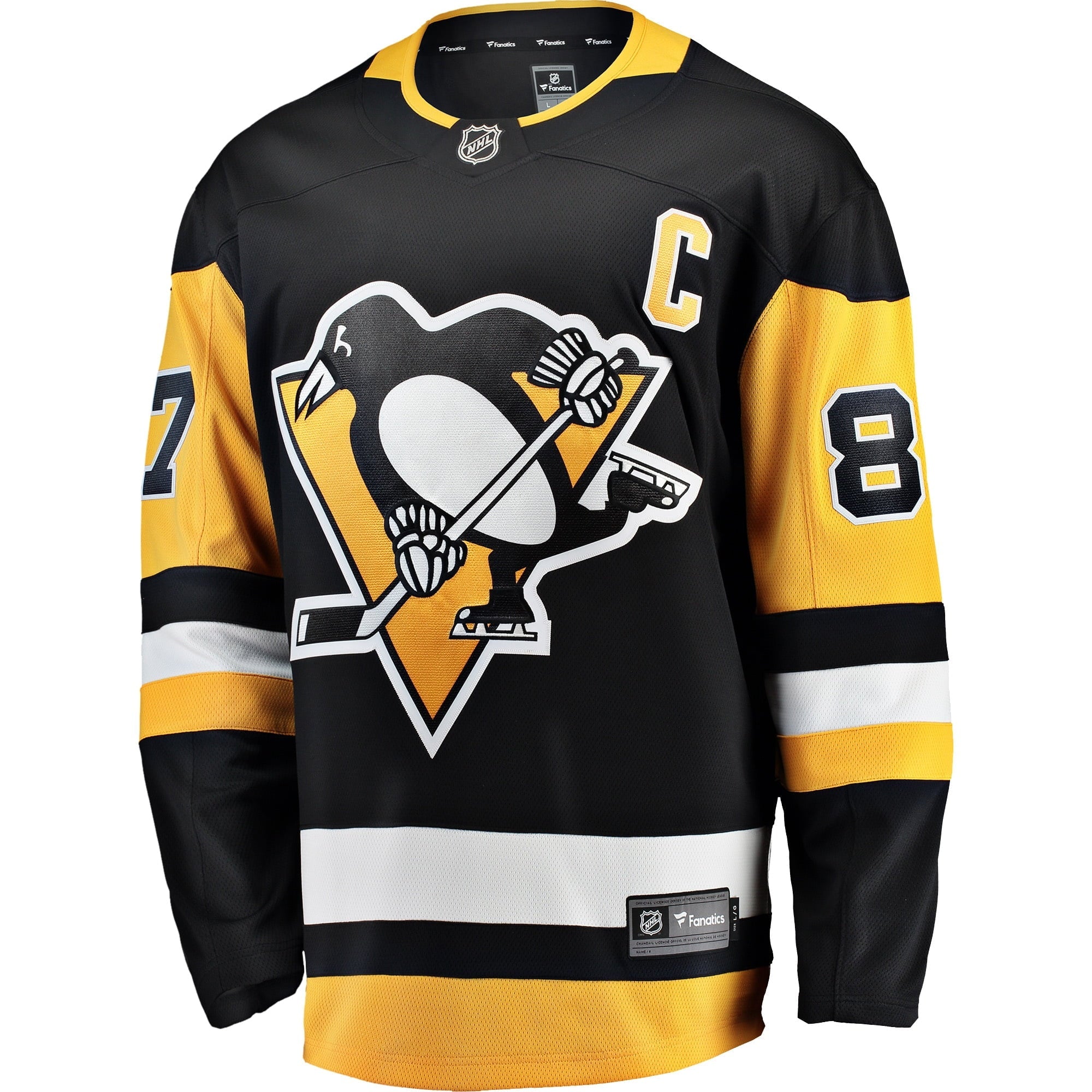 Men's Fanatics Branded Sidney Crosby Black Pittsburgh Penguins Captain Patch Home Breakaway Jersey - vstockx