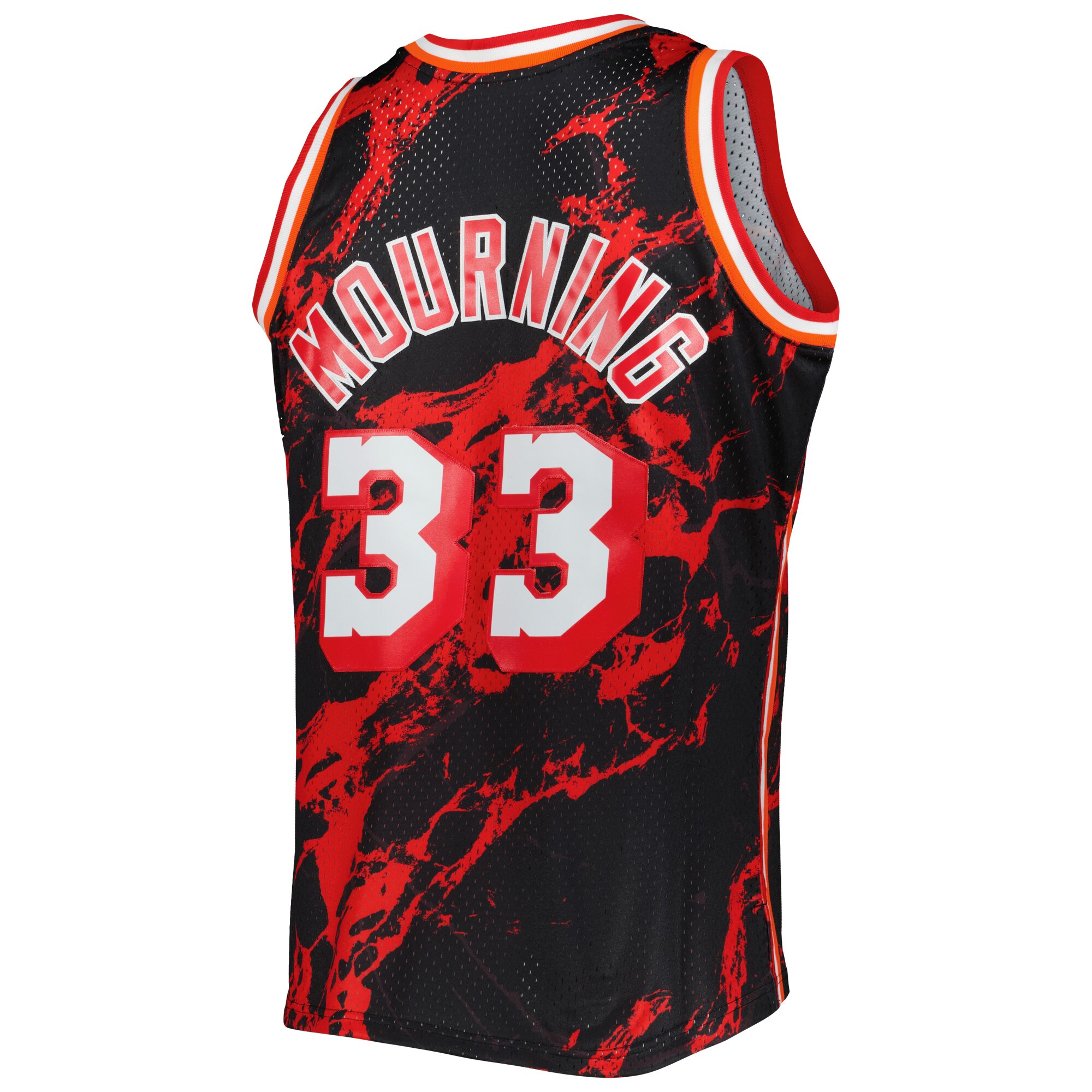 Alonzo Mourning Miami Heat Mitchell & Ness 1996/97 Hardwood Classics Marble Swingman Jersey - Black - vstockx