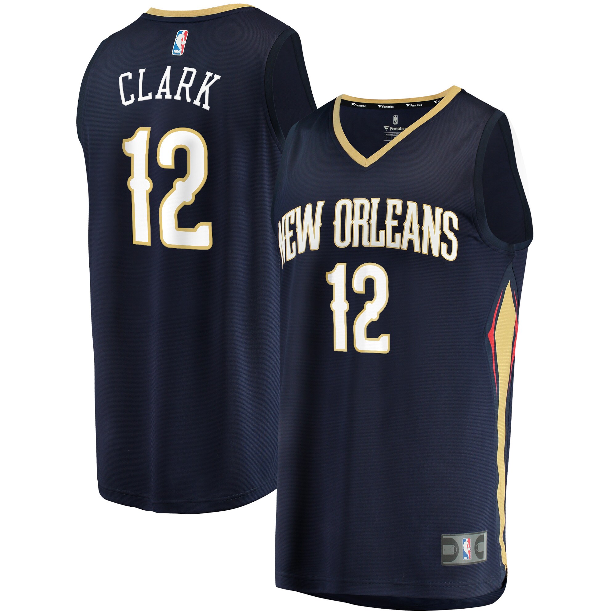 Gary Clark New Orleans Pelicans Fanatics Branded Youth 2021/22 Fast Break Replica Jersey - Icon Edition - Navy - vstockx