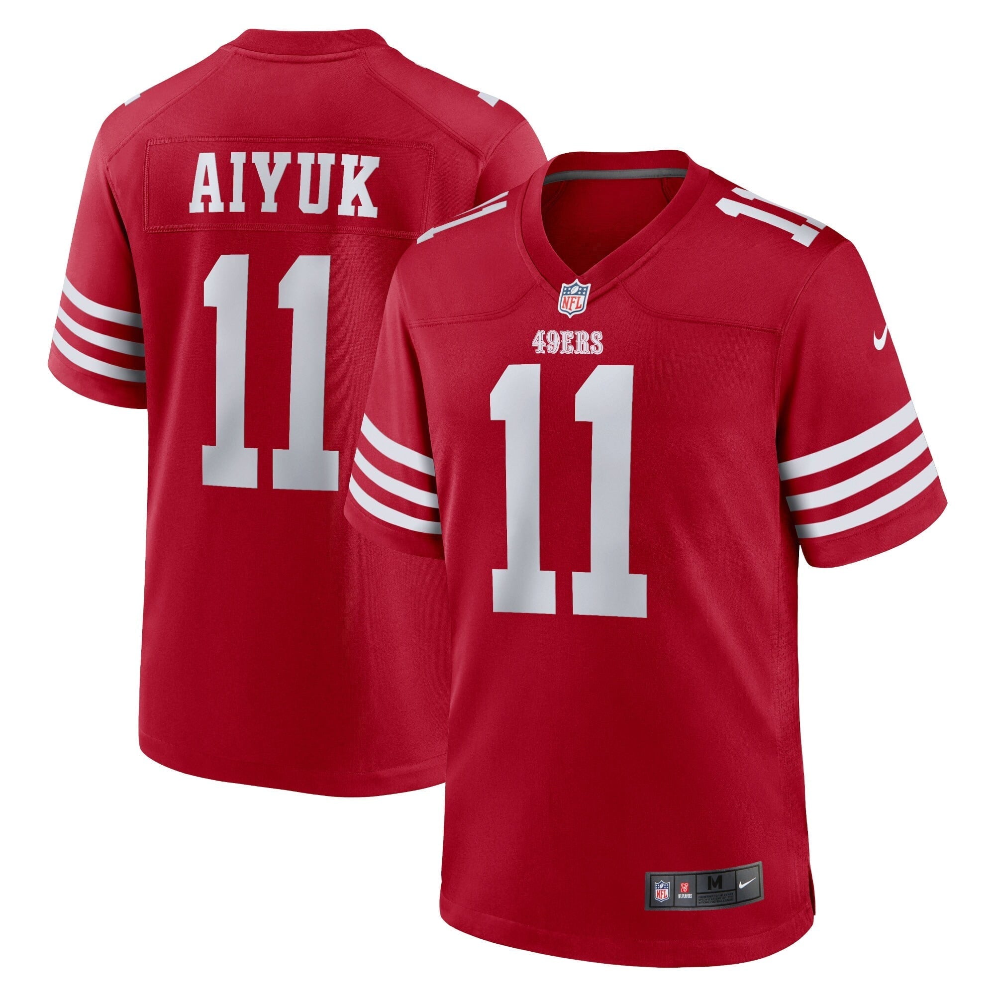 Women's Nike Brandon Aiyuk Scarlet San Francisco 49ers Team Game Player Jersey - vstockx