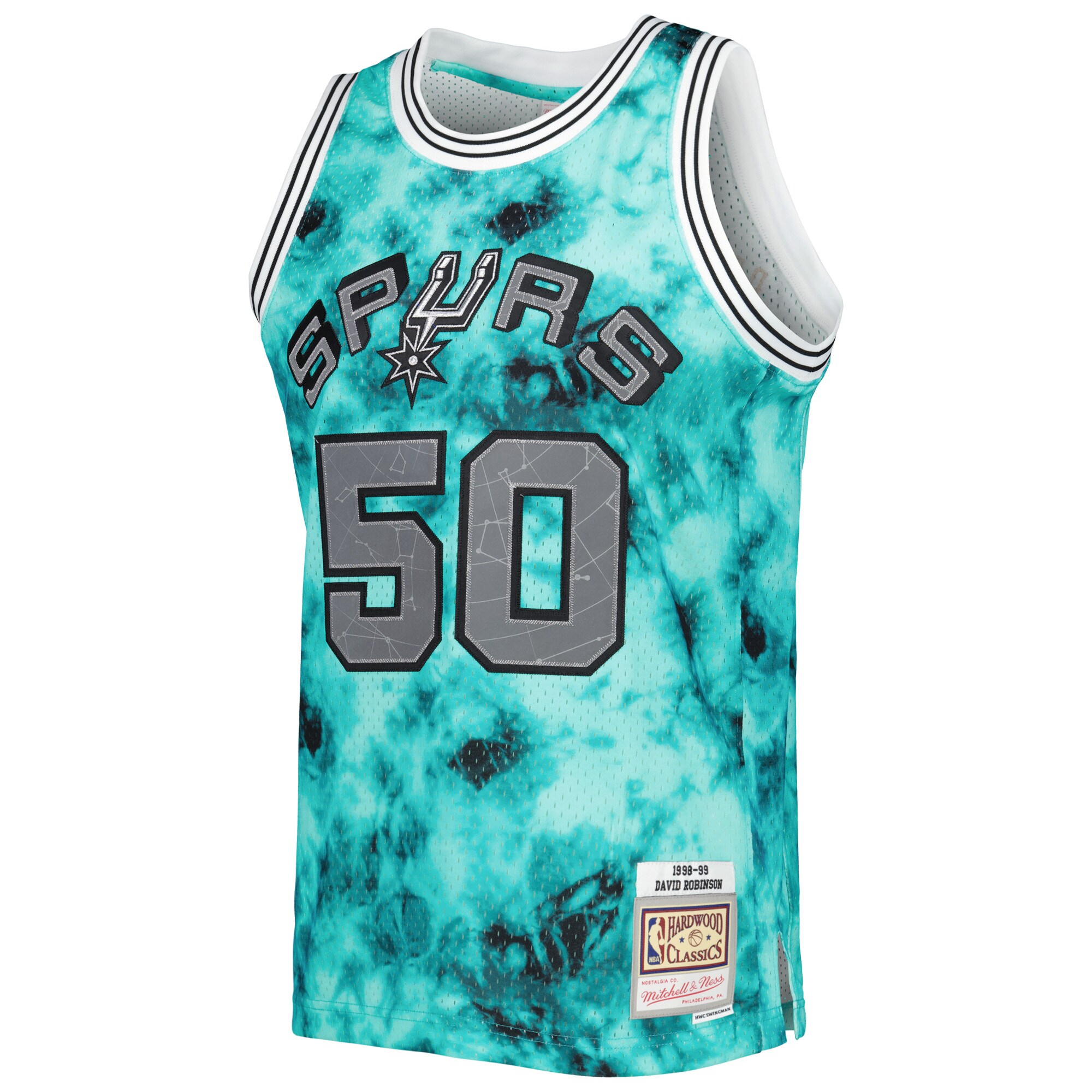 David Robinson San Antonio Spurs Mitchell & Ness 1998/99 Galaxy Swingman Jersey - Teal - vstockx