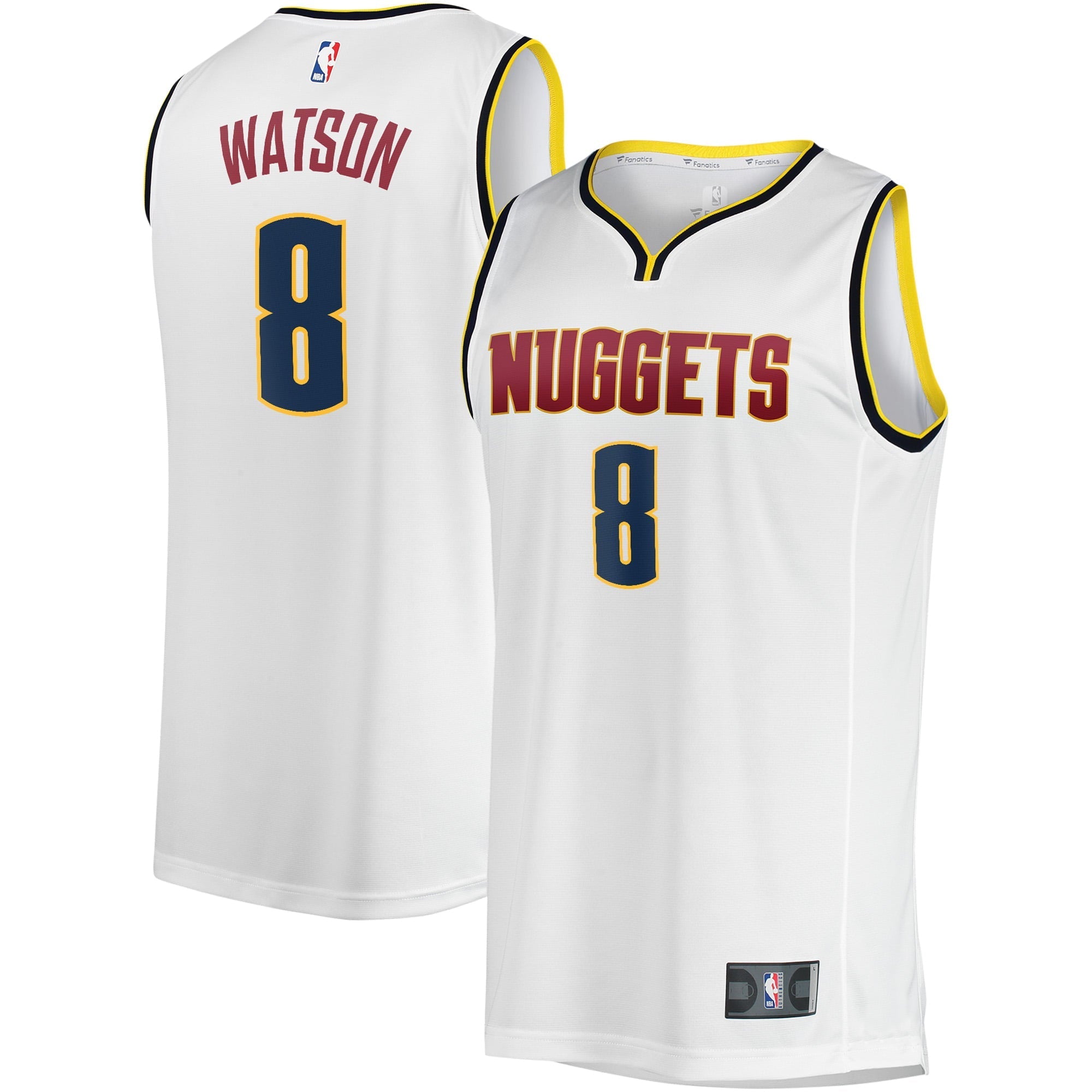 Youth Fanatics Branded Peyton Watson White Denver Nuggets Fast Break Player Jersey - Association Edition - vstockx
