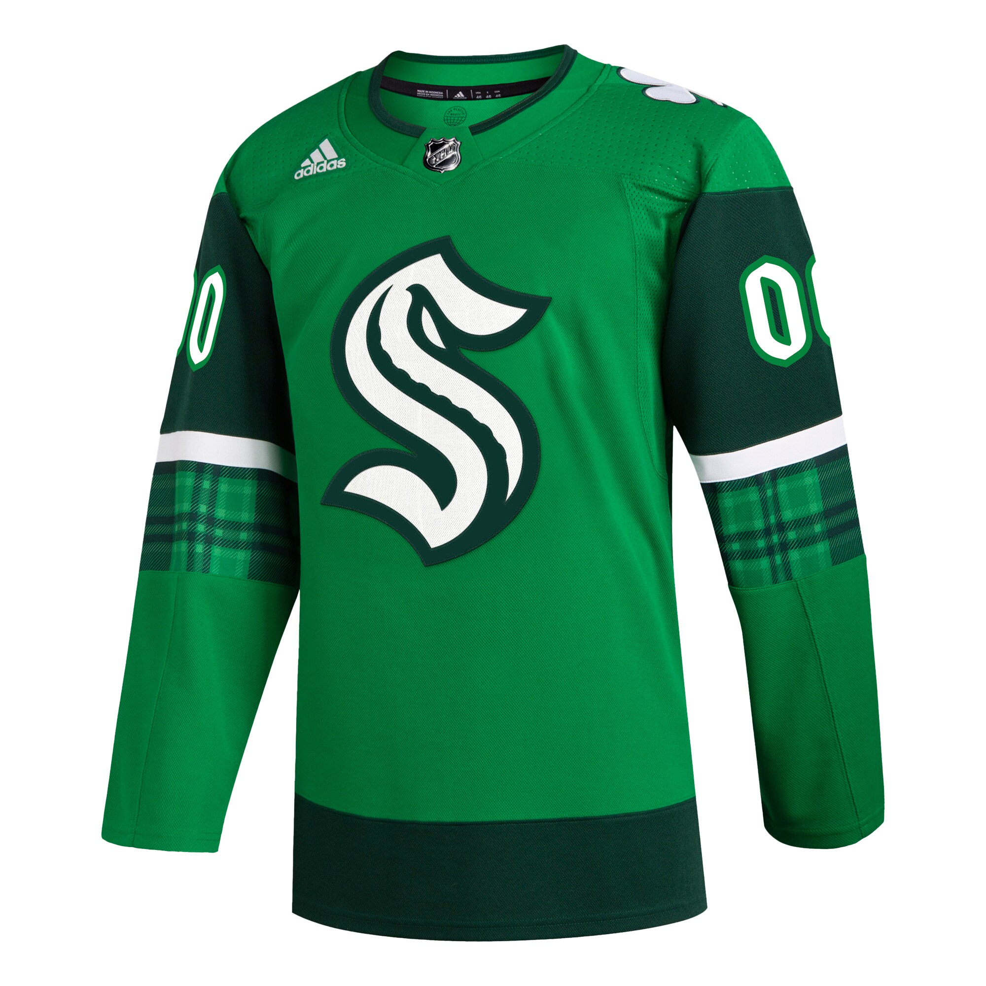 Seattle Kraken adidas St. Patrick's Day Authentic Custom Jersey - Kelly Green - vstockx