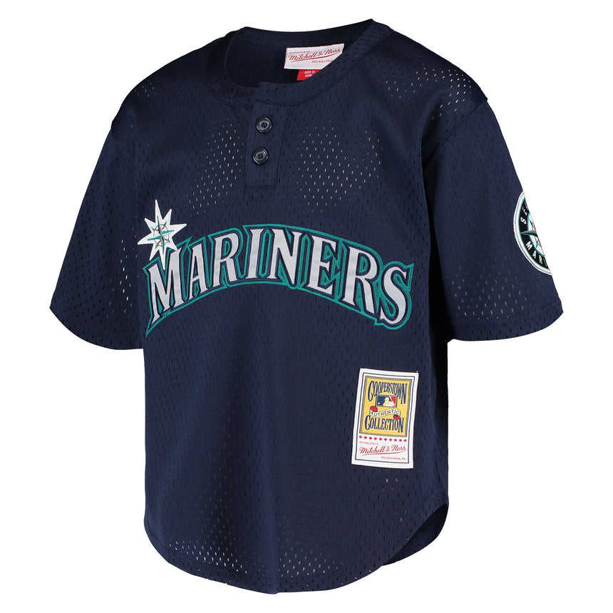 Youth Seattle Mariners Ken Griffey Jr. Mitchell & Ness Navy Cooperstown Collection Mesh Batting Practice Jersey - vstockx