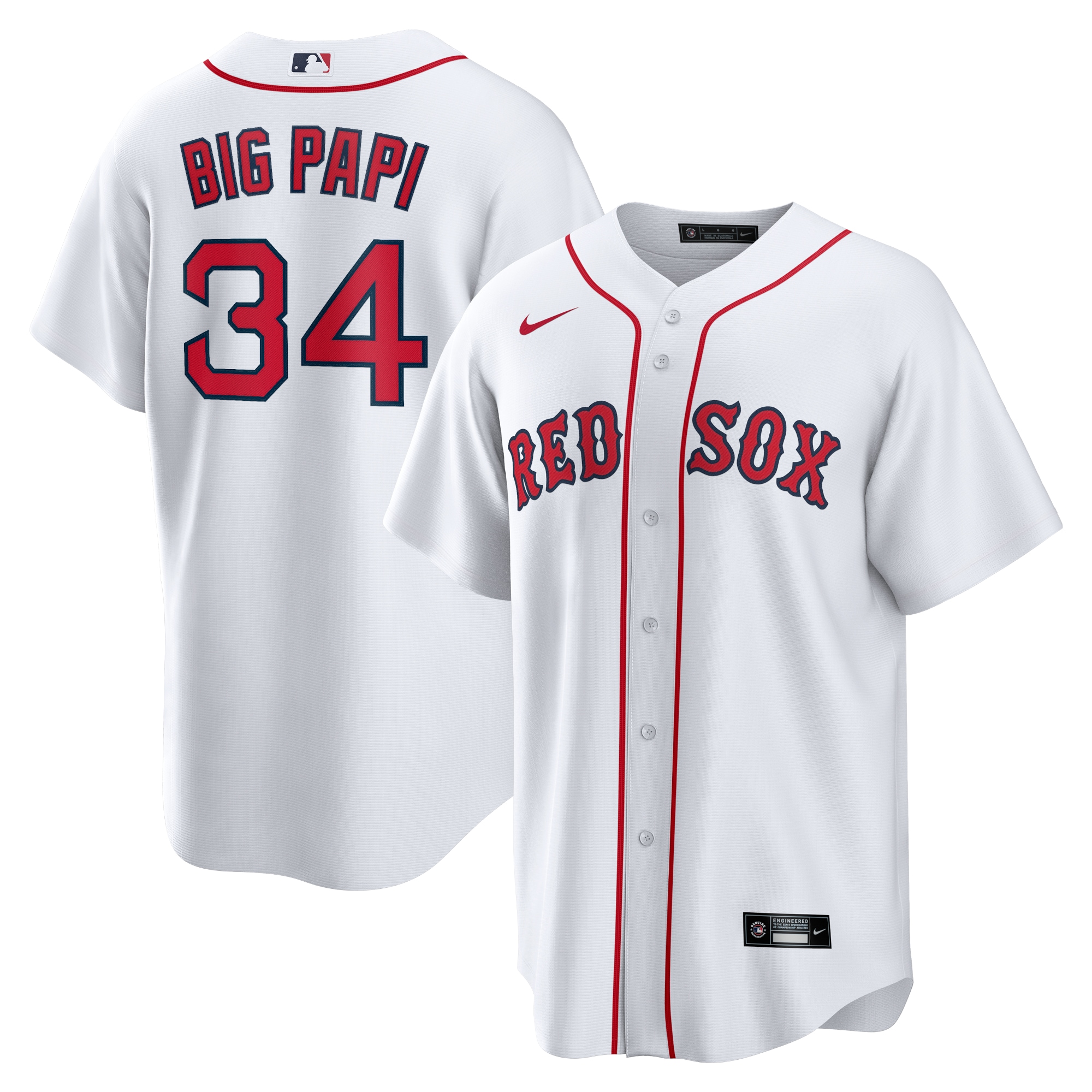 David Ortiz Boston Red Sox Nike Big Papi Replica Jersey - White - vstockx