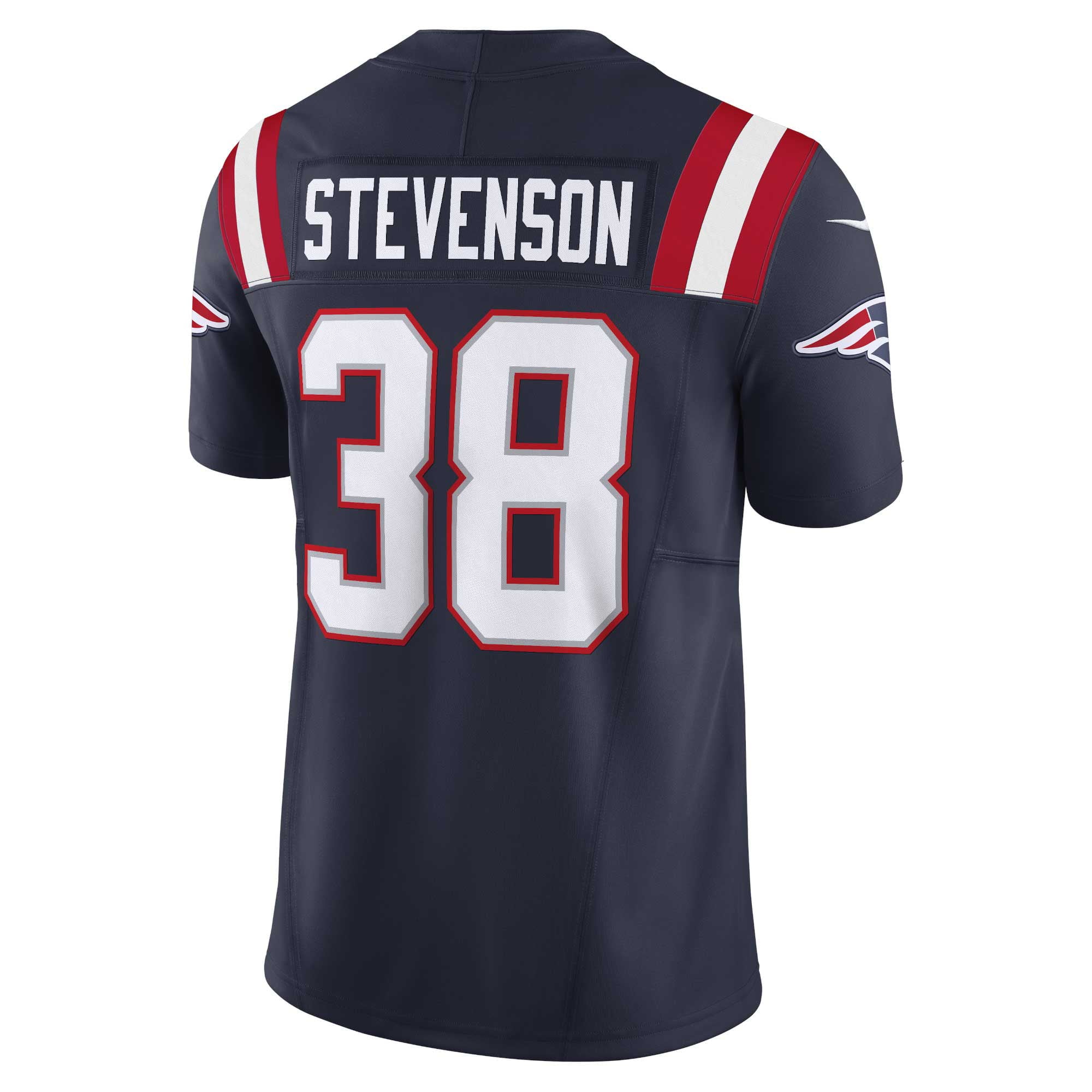 Men's Nike Rhamondre Stevenson Navy New England Patriots Vapor F.U.S.E. Limited Jersey - vstockx