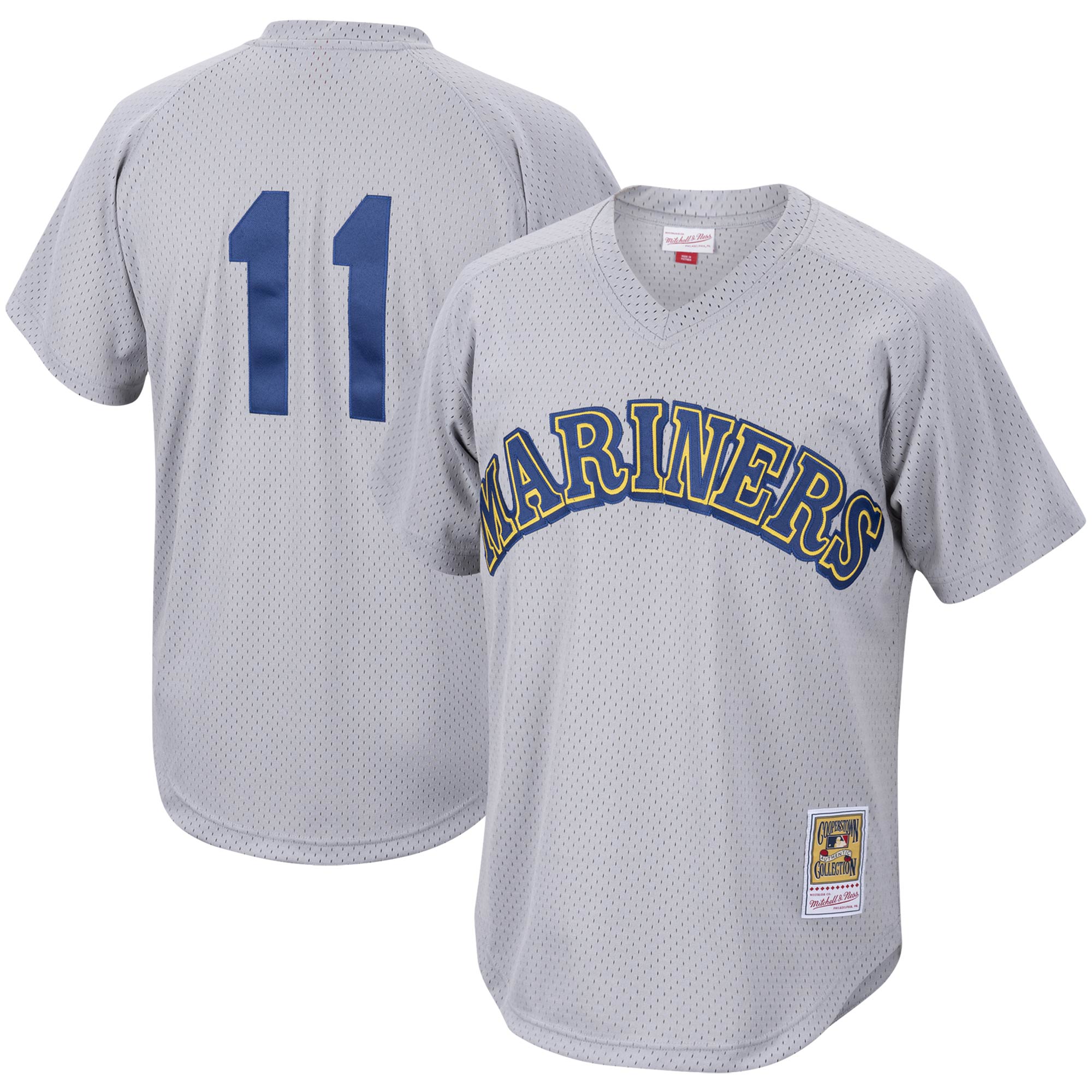 Edgar Martinez Seattle Mariners Mitchell & Ness Cooperstown Collection Mesh Batting Practice Jersey - Charcoal - vstockx