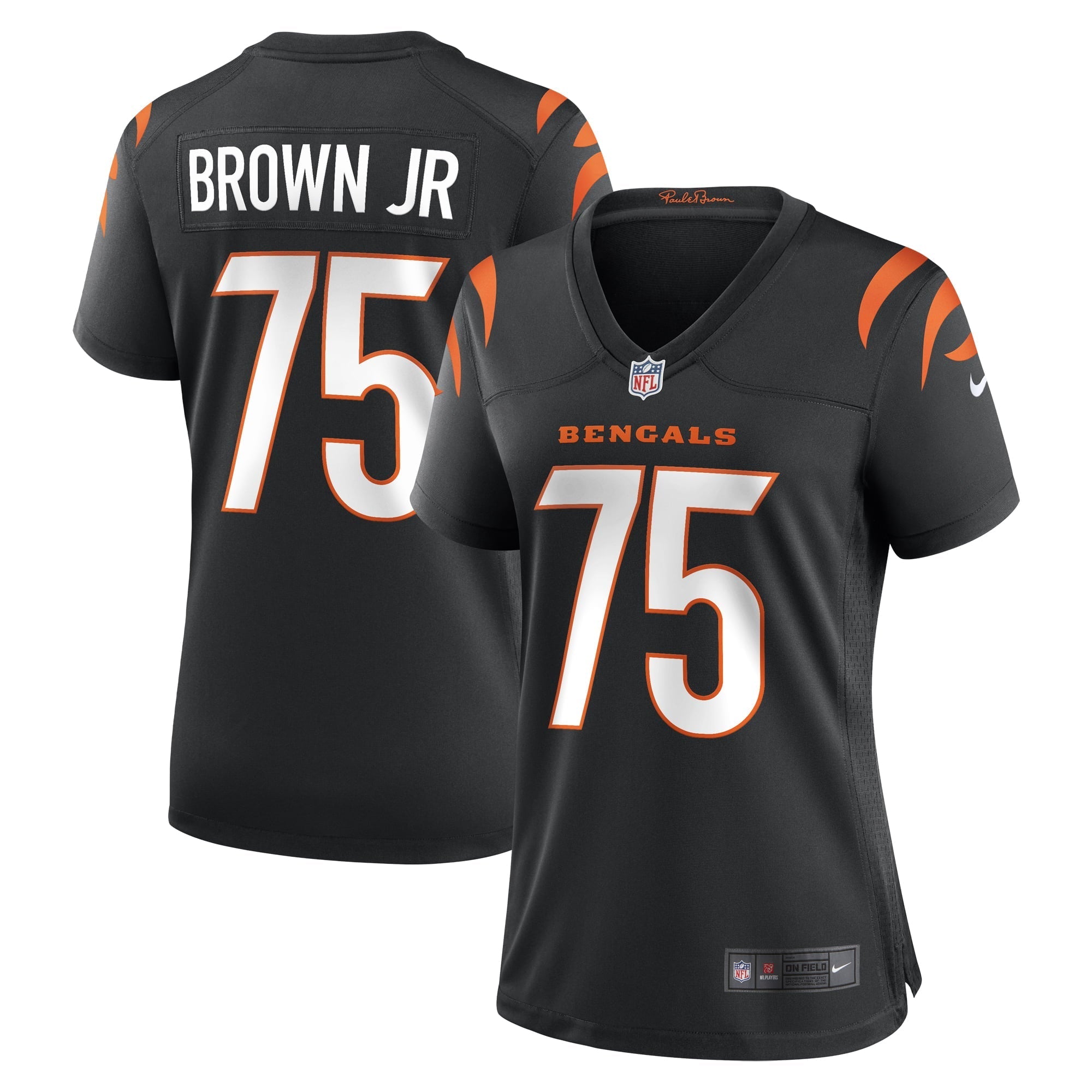 Women's Nike Orlando Brown Jr. Black Cincinnati Bengals Team Game Jersey - vstockx