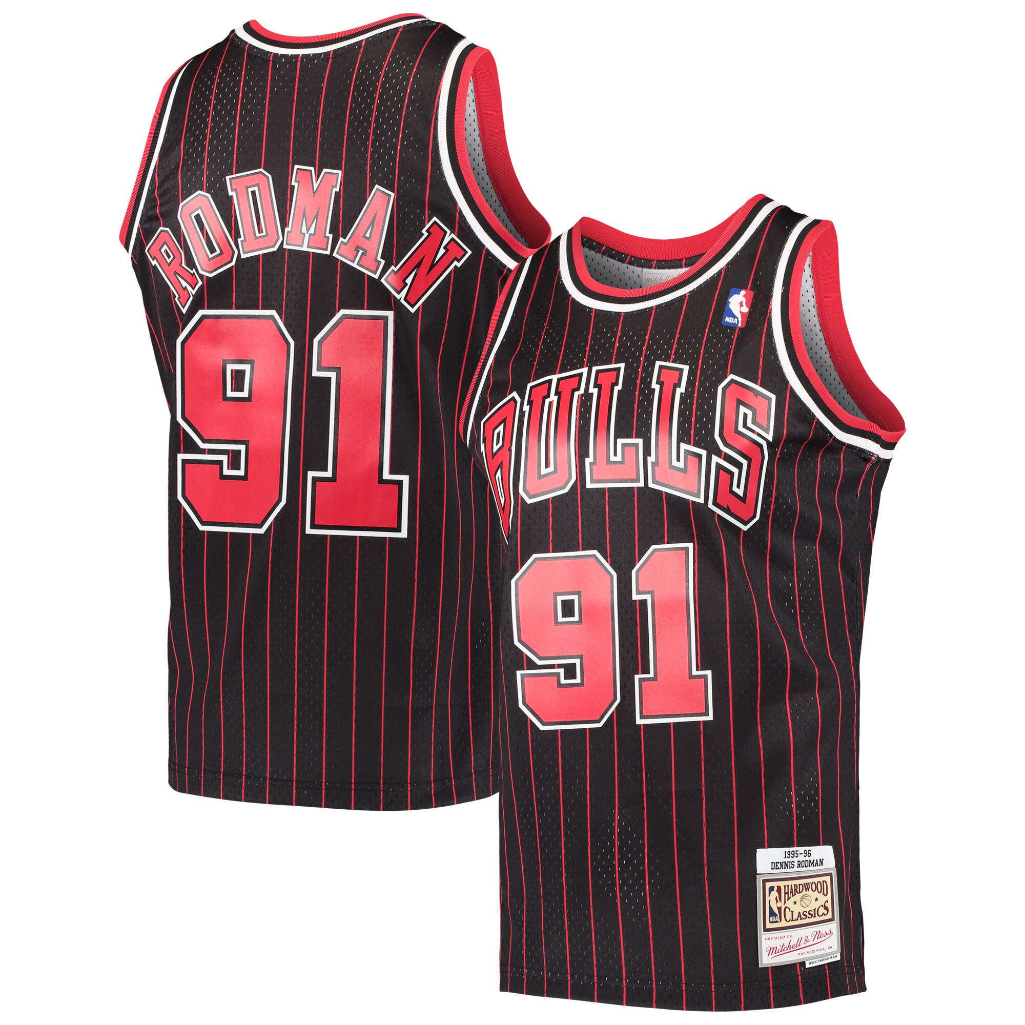 Dennis Rodman Chicago Bulls Mitchell & Ness Hardwood Classics Swingman Jersey - Black - vstockx
