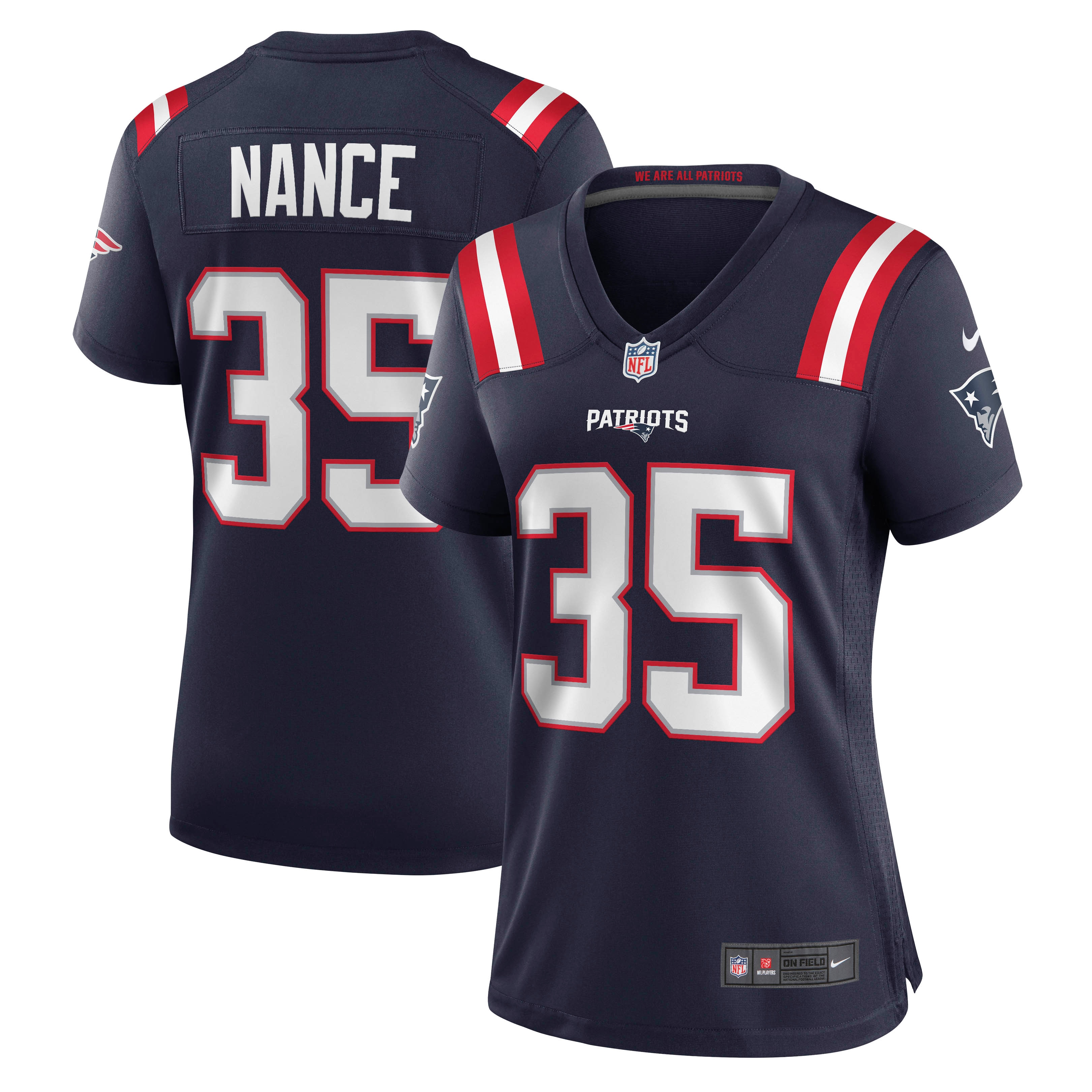 Jim Nance New England Patriots Nike Women's Retired Player Jersey - Navy - vstockx