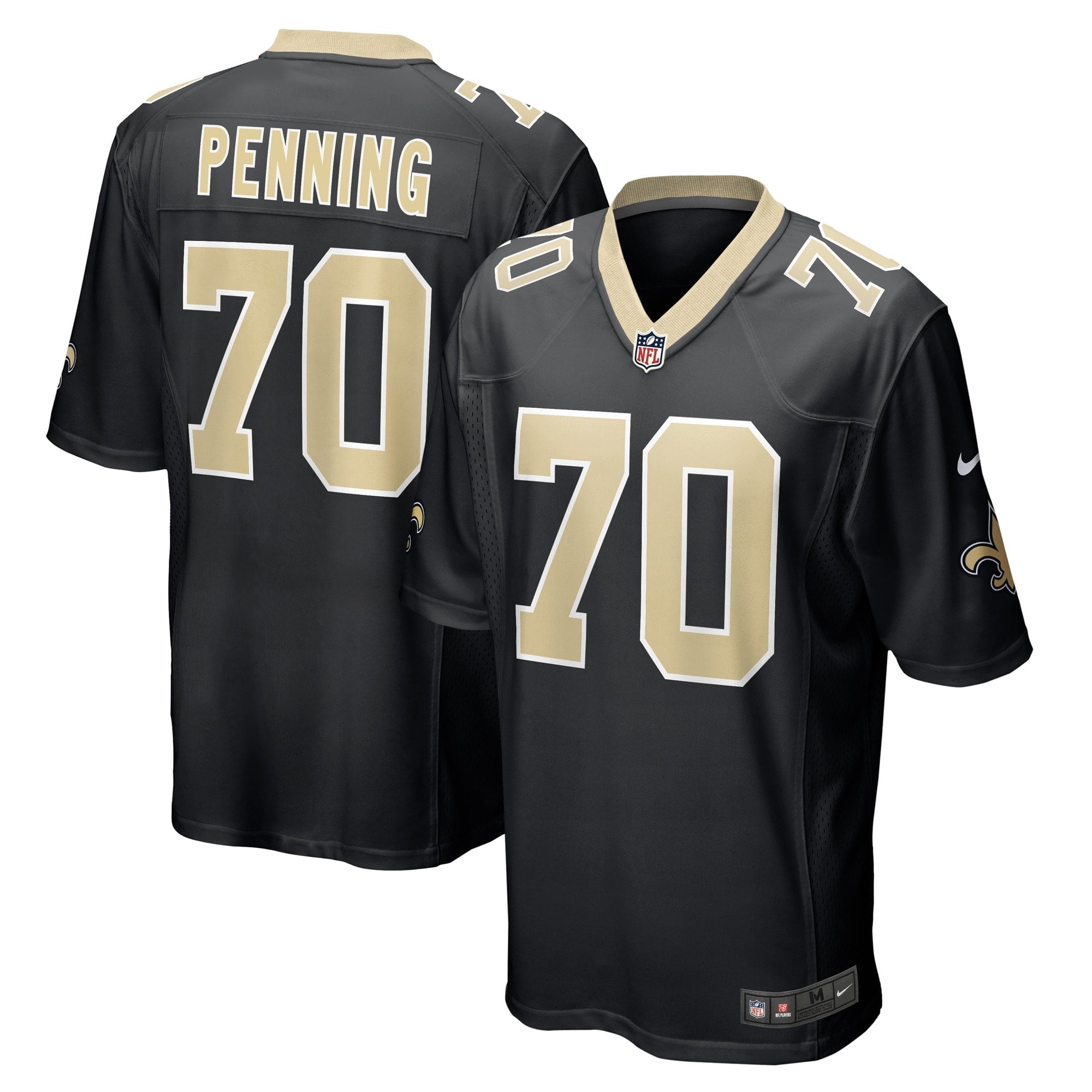 Men's Nike Trevor Penning Black New Orleans Saints Player Game Jersey - vstockx