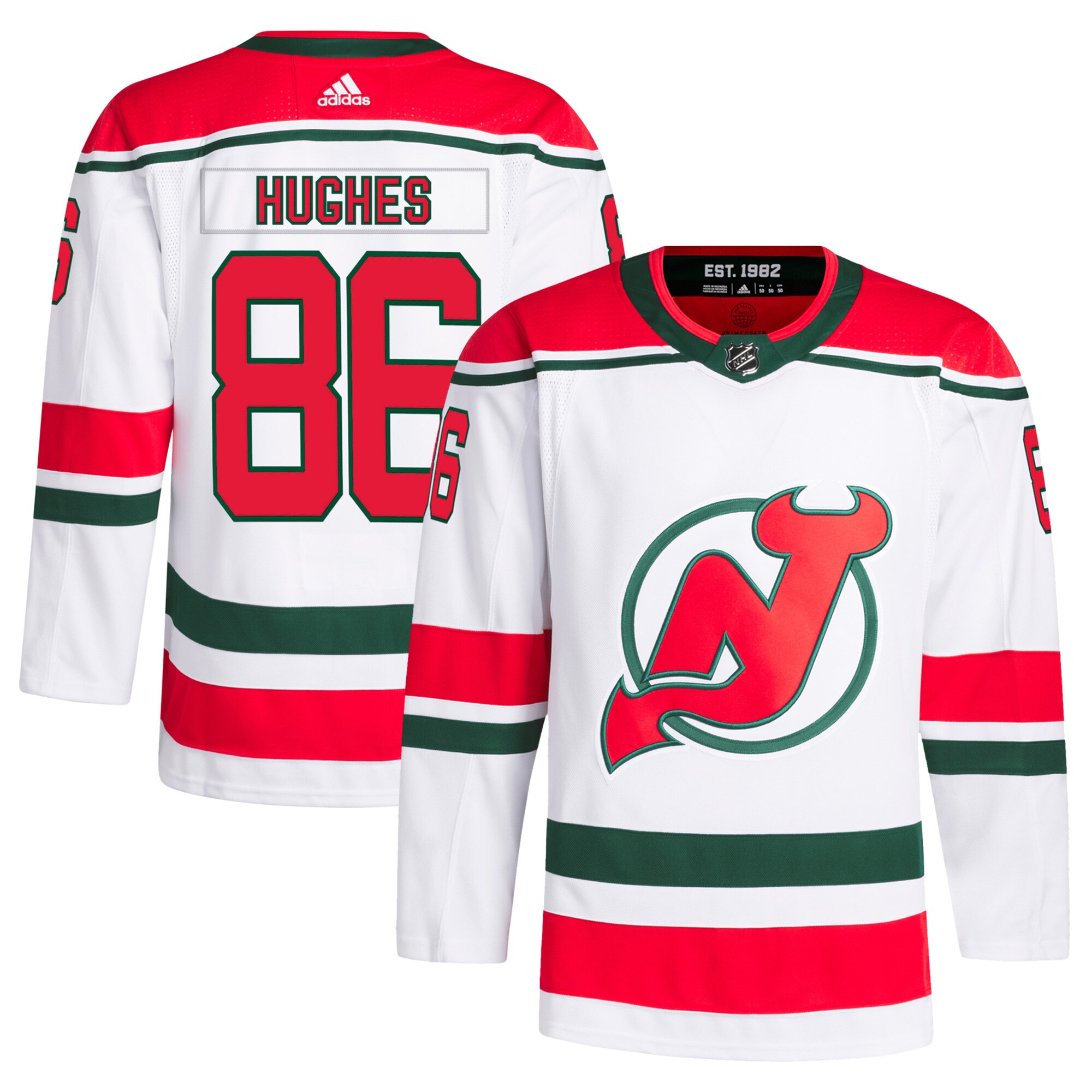 Jack Hughes New Jersey Devils adidas Primegreen Authentic Pro Player Jersey - White - vstockx