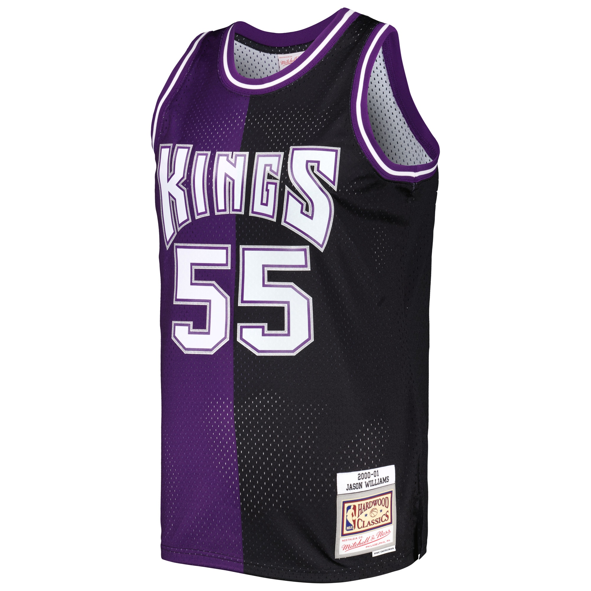 Jason Williams Sacramento Kings Mitchell & Ness Hardwood Classics 2000/01 Split Swingman Jersey - Purple/Black - vstockx