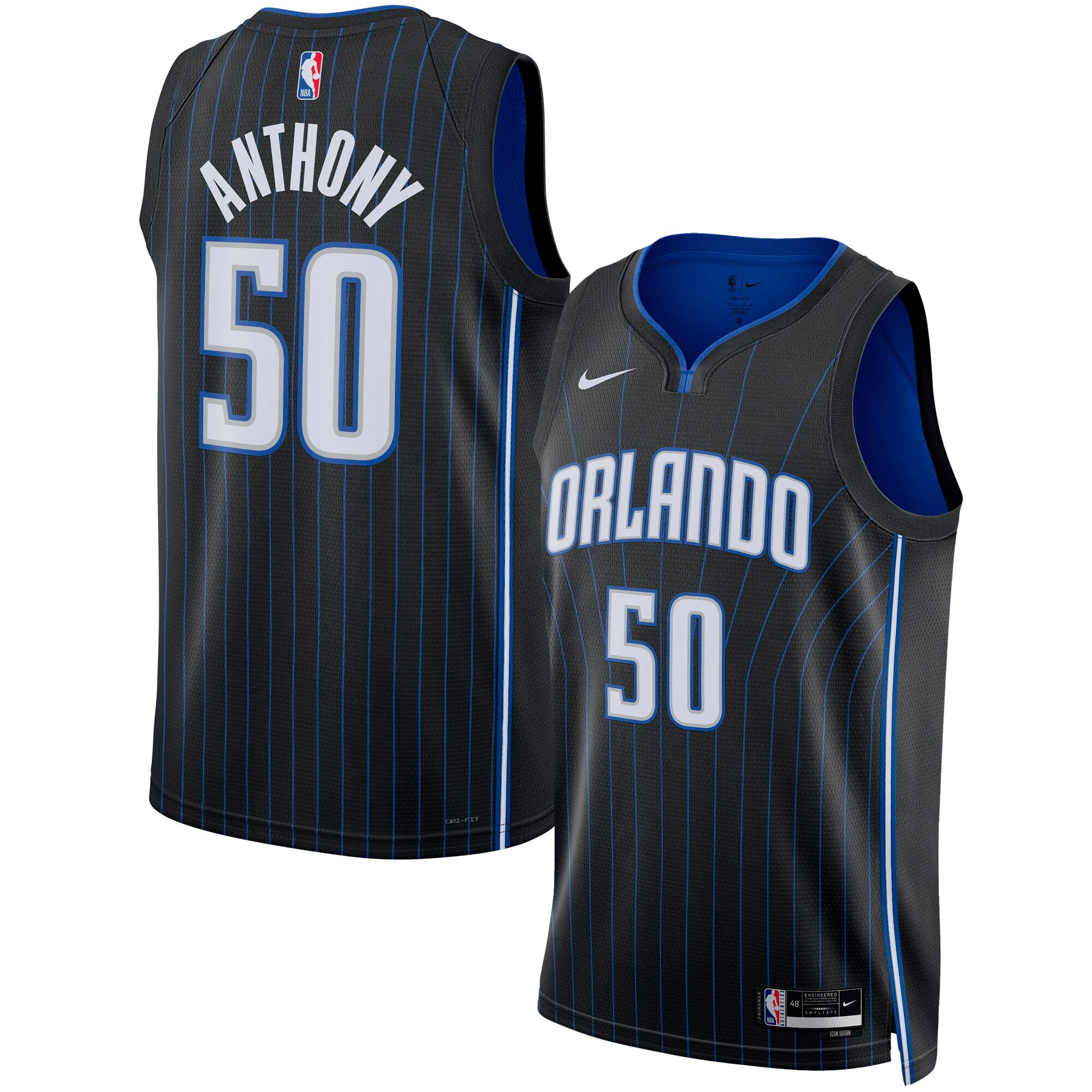 Cole Anthony Orlando Magic Nike Unisex Swingman Jersey - Association Edition - Black - vstockx