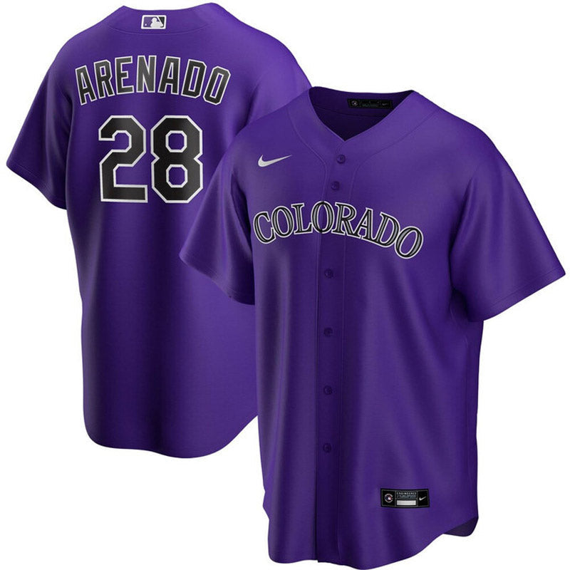Men's Colorado Rockies Nolan Arenado Replica Alternate Jersey - Purple - vstockx