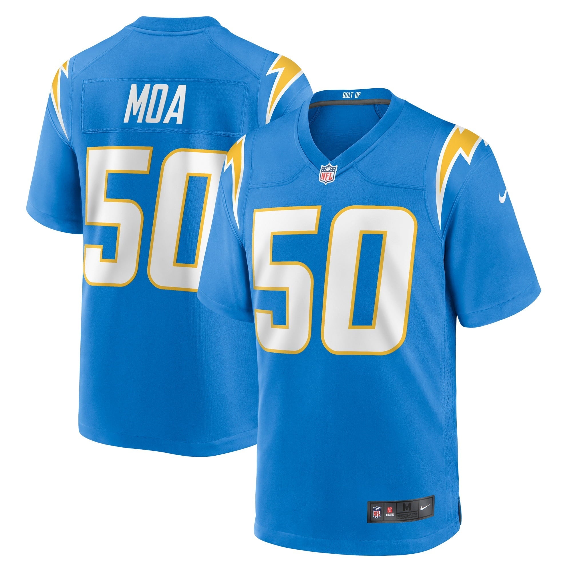 Men's Nike David Moa Powder Blue Los Angeles Chargers Home Game Player Jersey - vstockx